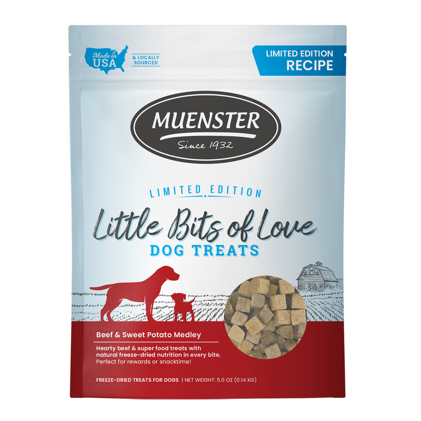 Limited Edition Freeze-Dried Little Bits of Love - Beef & Sweet Potato Medley Dog Treats