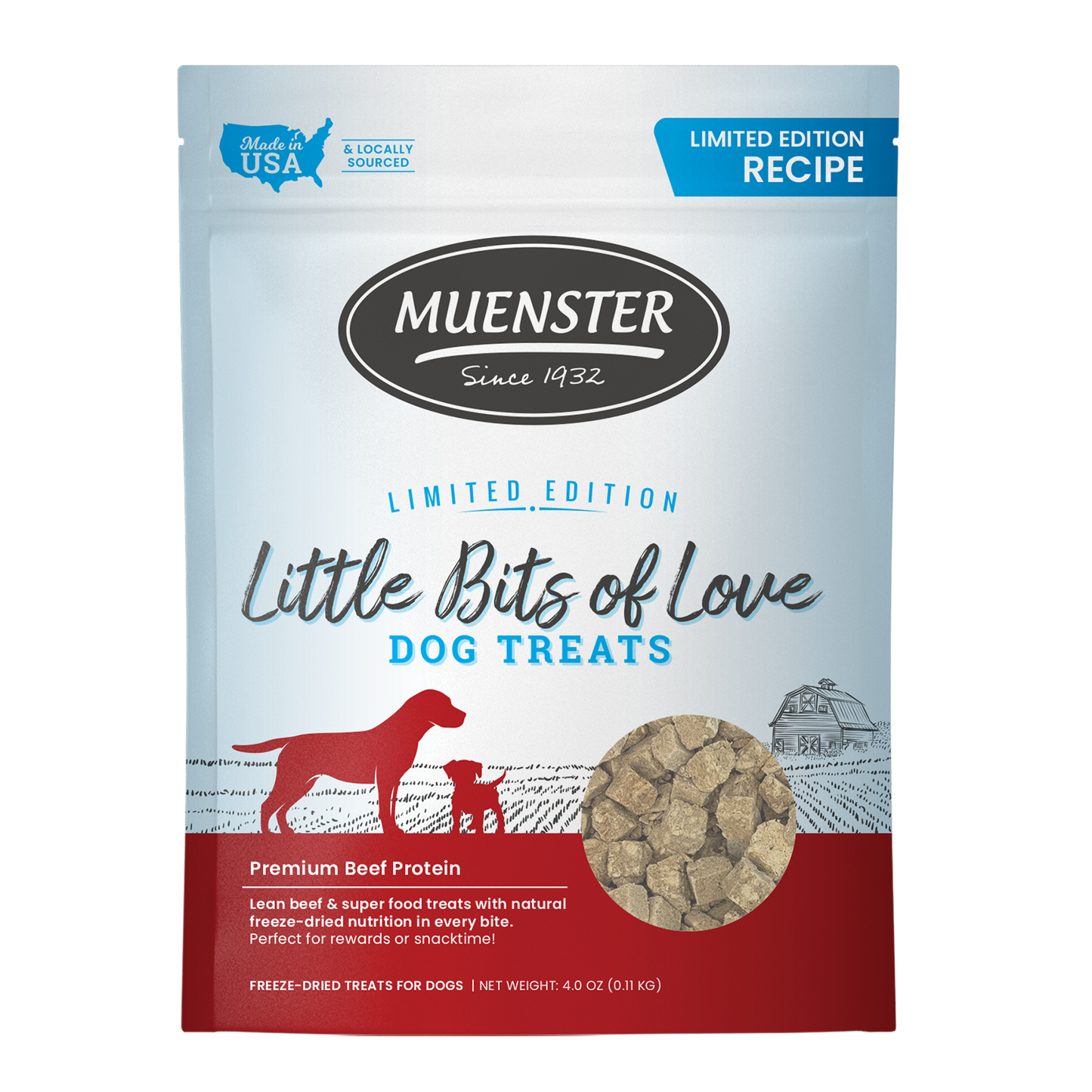 Limited Edition Freeze-Dried Little Bits of Love - Premium Beef Dog Treats