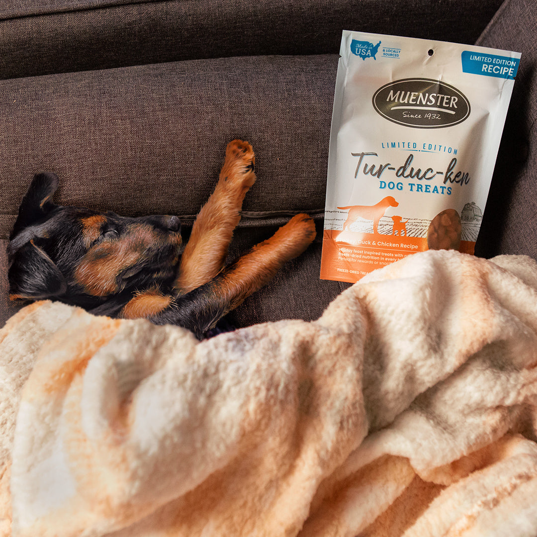 Cuddling with turducken treats and having good dreams