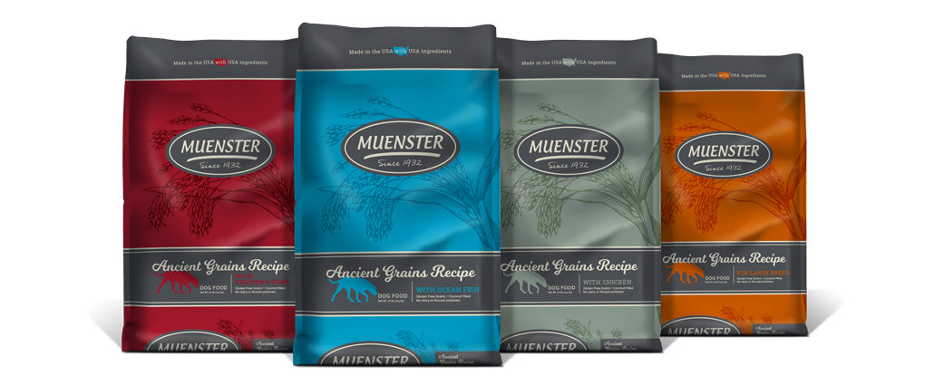 Muenster Ancient Grains Dry Dog Food – Ocean Fish Recipe, Premium Nutrition, 4 Pound Bag
