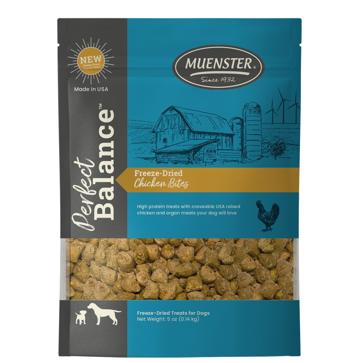 Muenster Perfect Balance Chicken Bites Freeze Dried Dog Treats