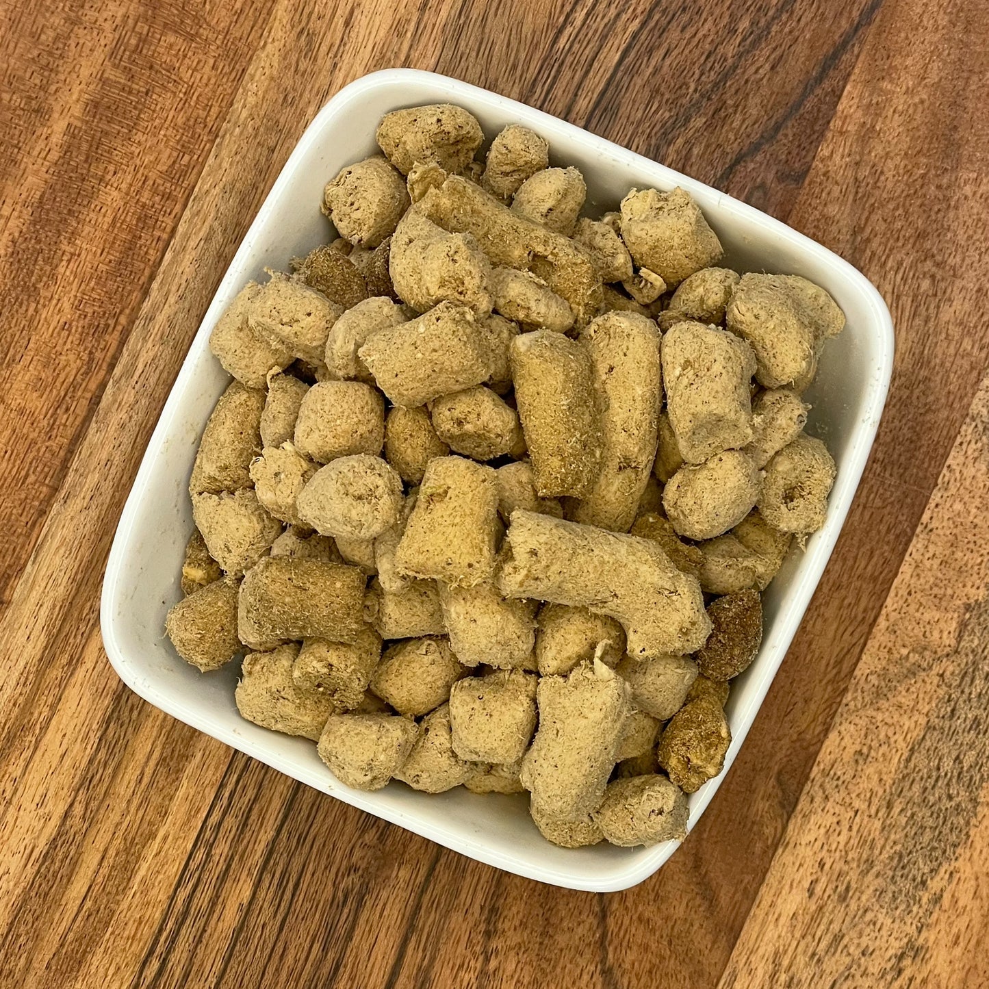 Freeze-Dried Chicken Bites in a bowl