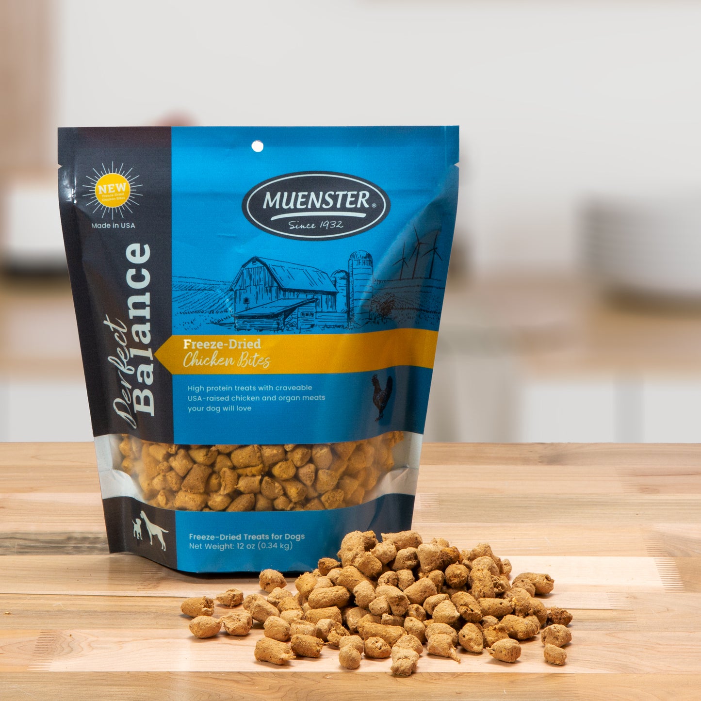 Muenster Perfect Balance Freeze-Dried Chicken Bites - Dog Food, Treat and Topper