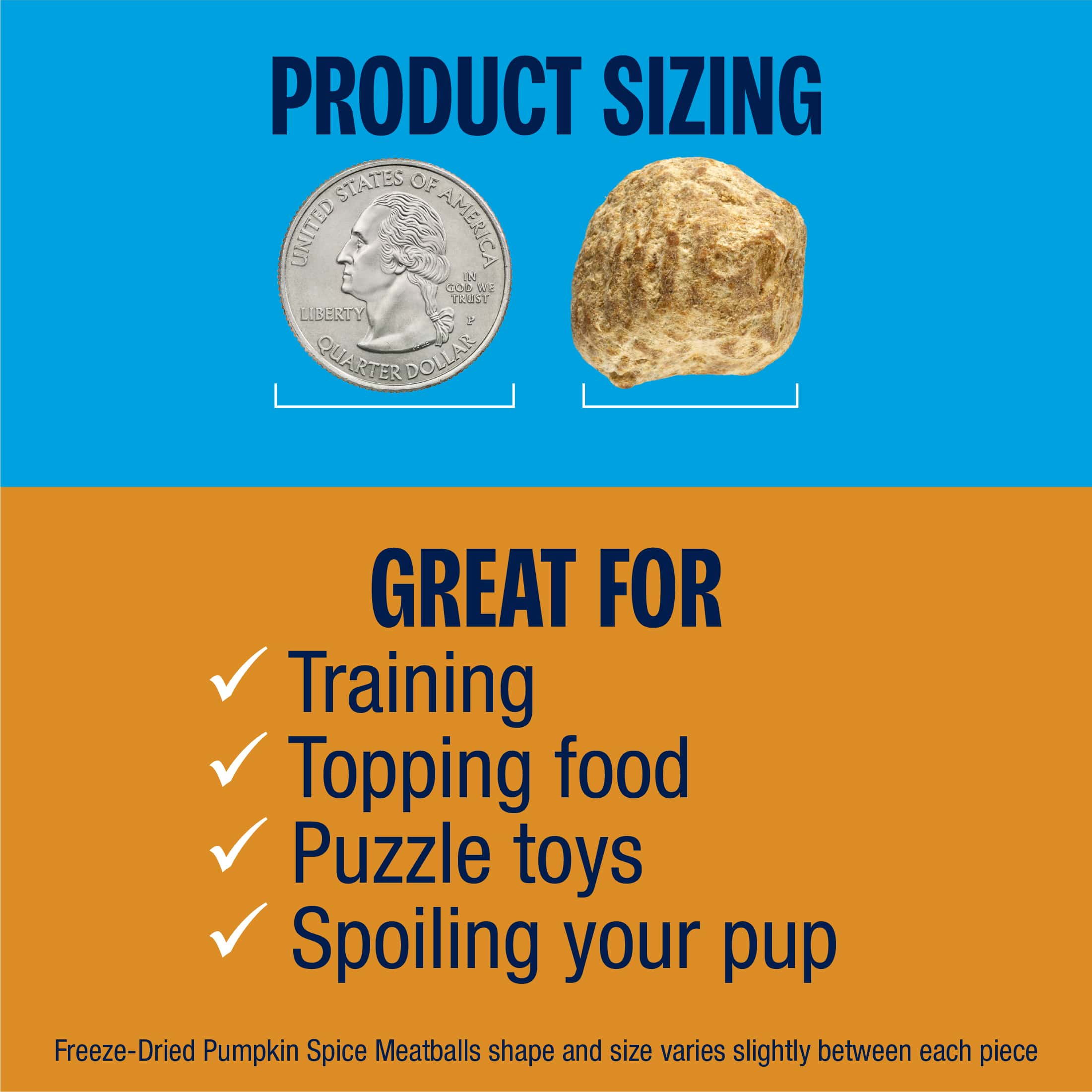 Freeze-Dried Pumpkin Spice Meatballs Dog Treats