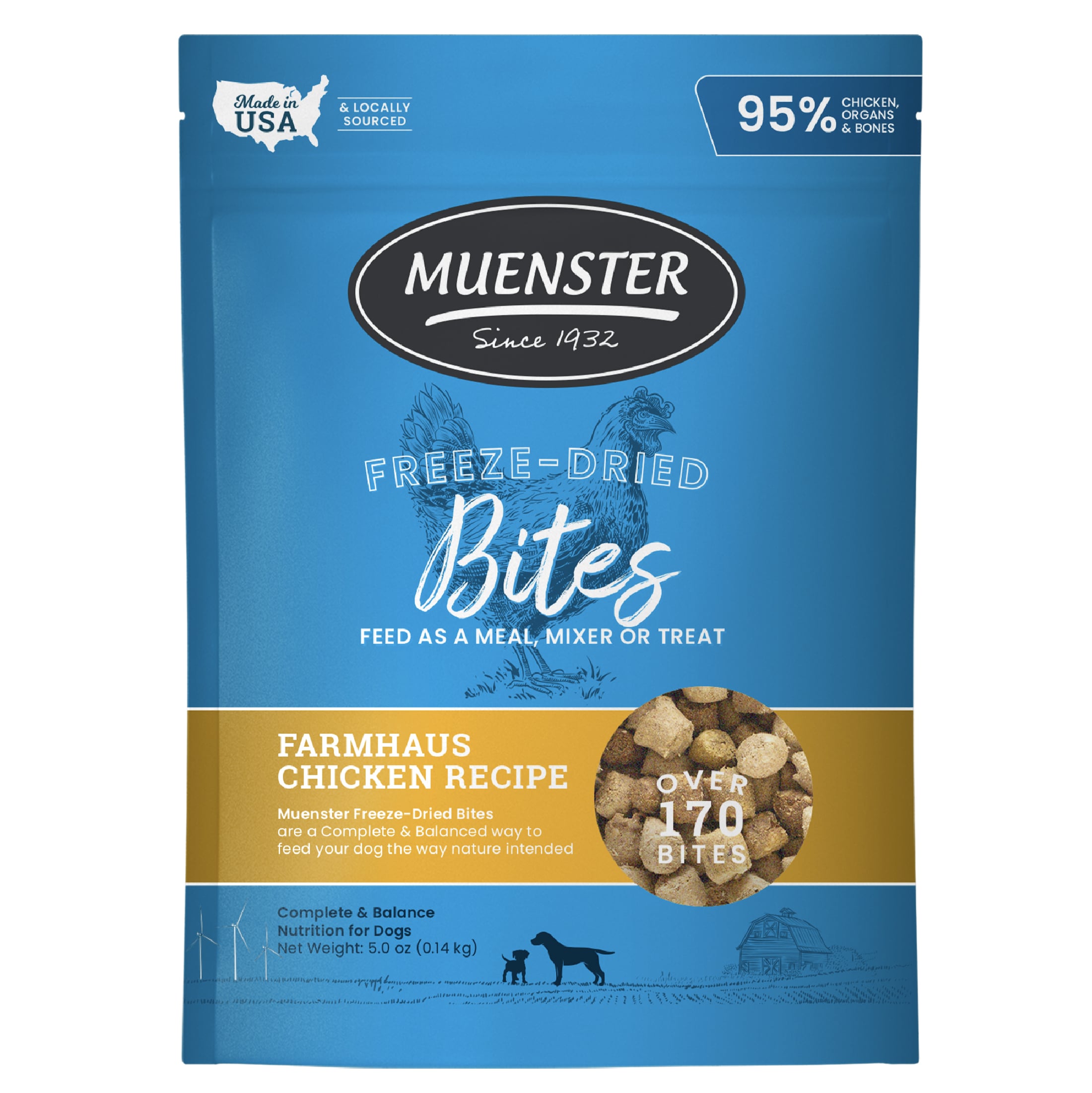 Chicken Bites Freeze-Dried Complete & Balanced Food and Treats for Dogs