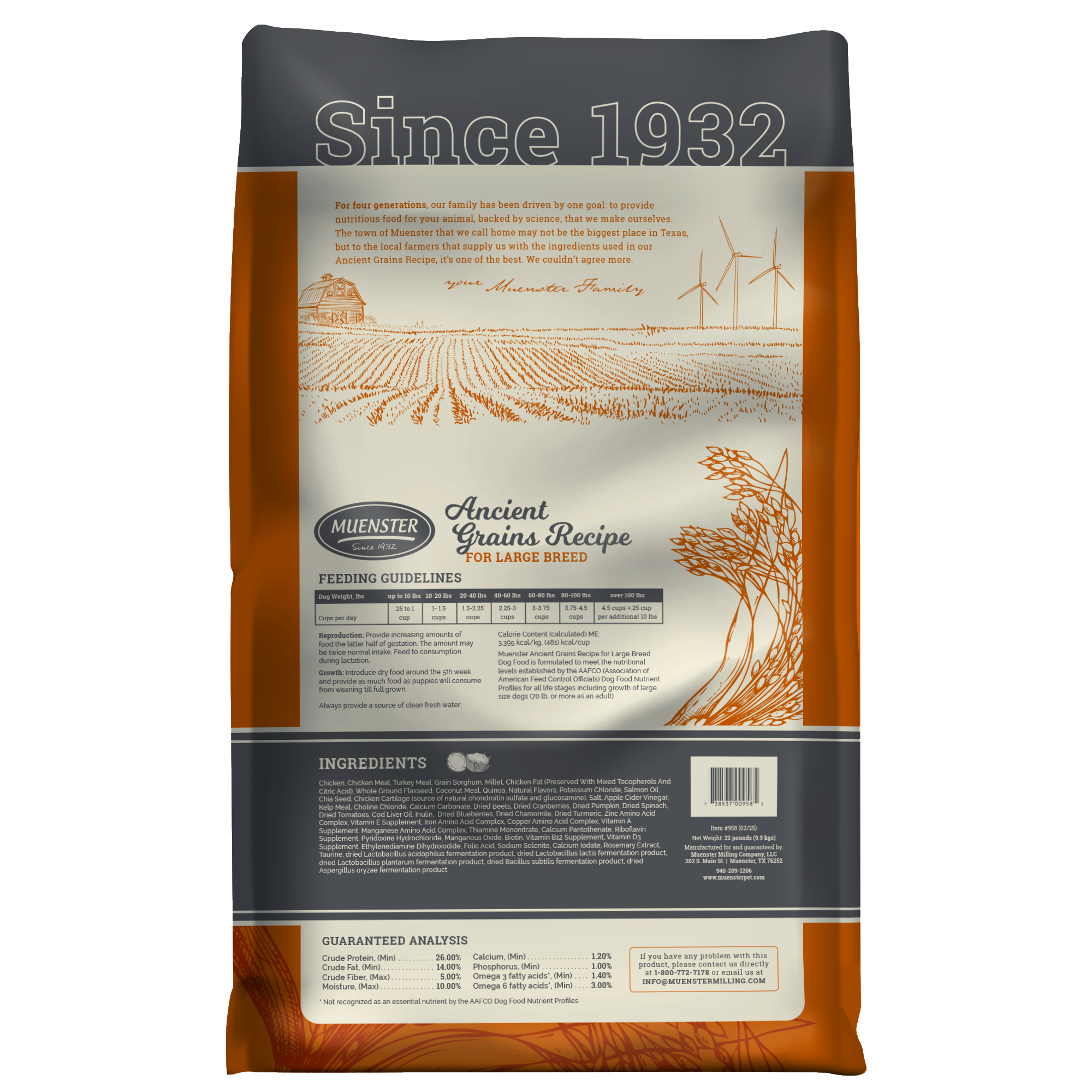 Muenster Ancient Grains Chicken Recipe for Large Breeds 