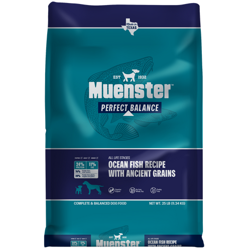 Chicken Free Muenster Perfect Balance Ocean Fish Recipe with Ancient Grains, 25 pound bag