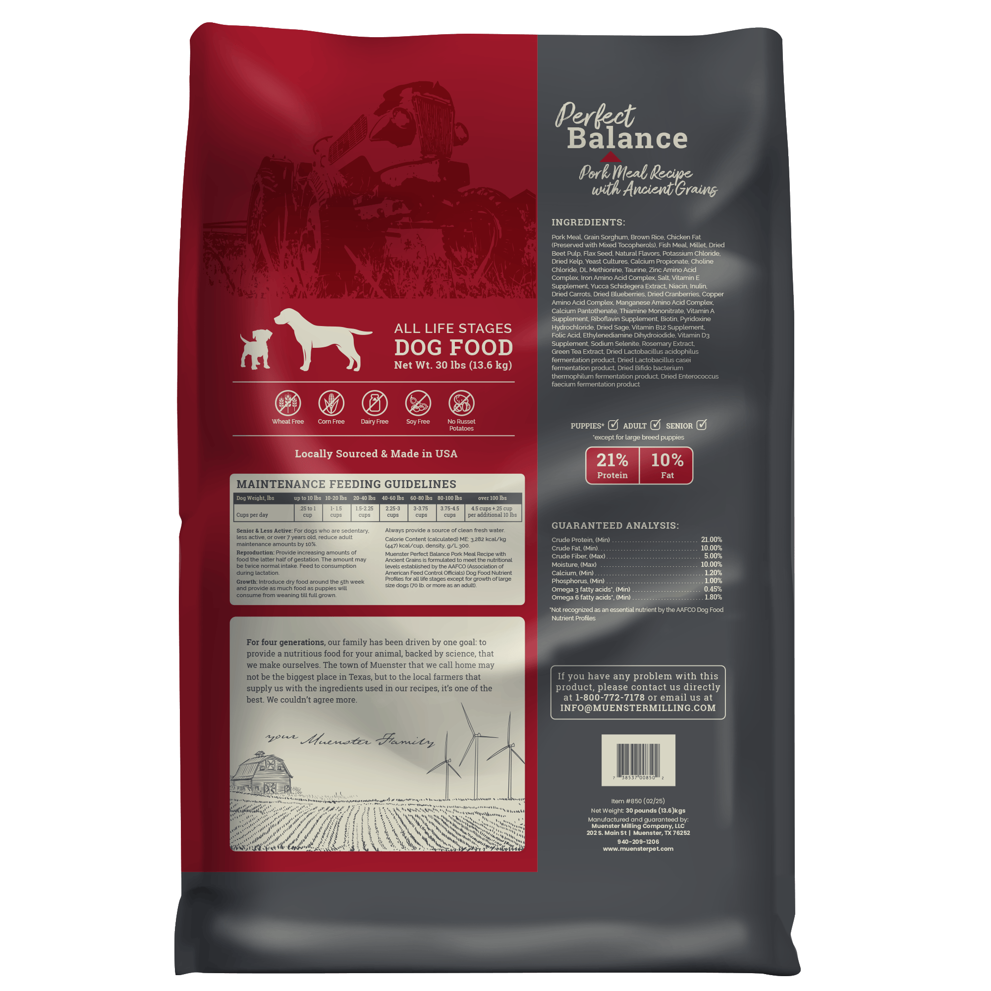 Muenster Perfect Balance Pork Meal 22 lb