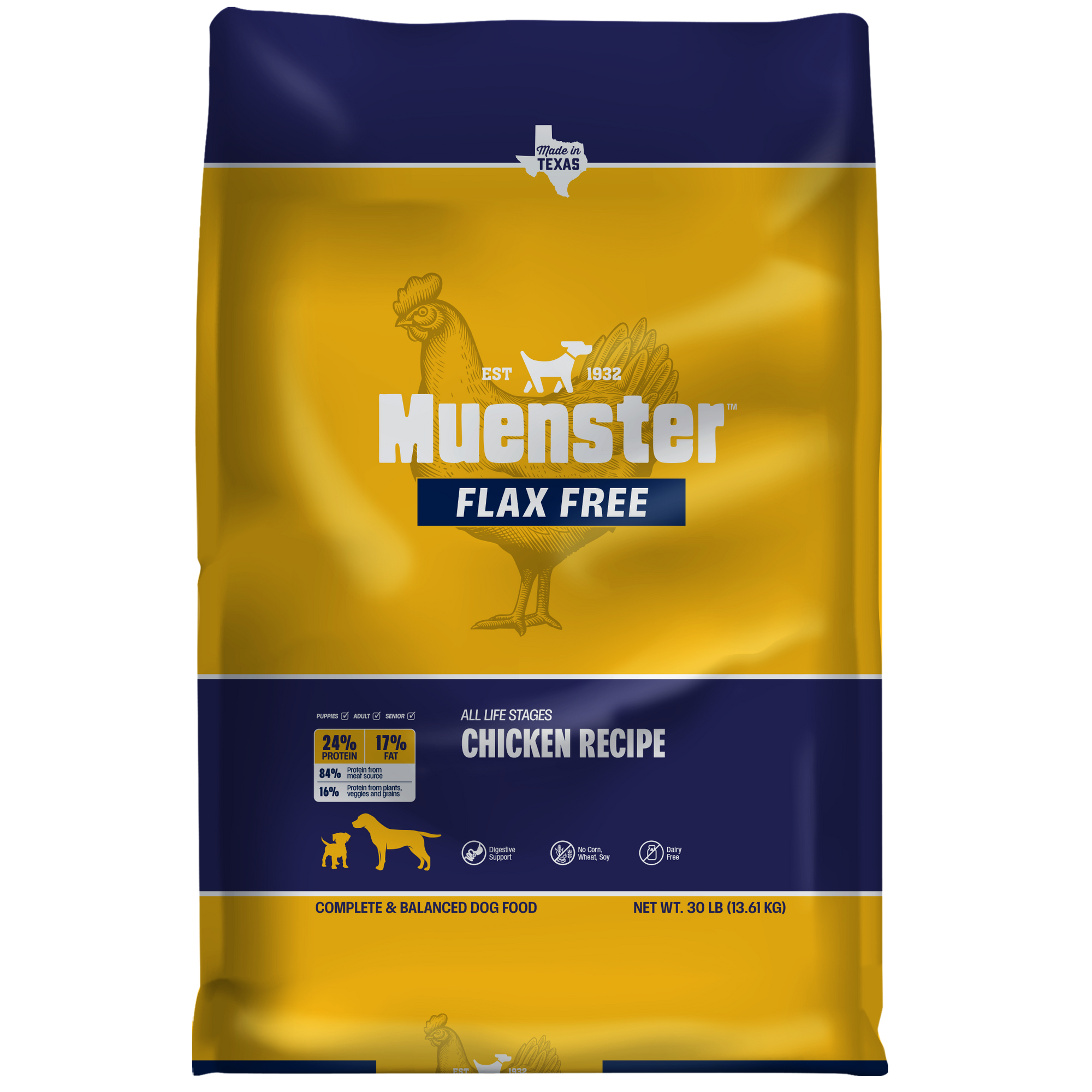 Muenster Flax Free Chicken Recipe dog food bag 
