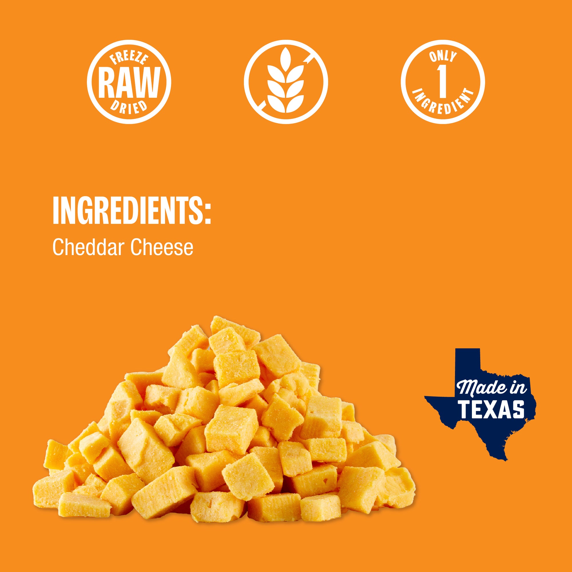 Ingredients: Cheddar Cheese. Made in Texas. 