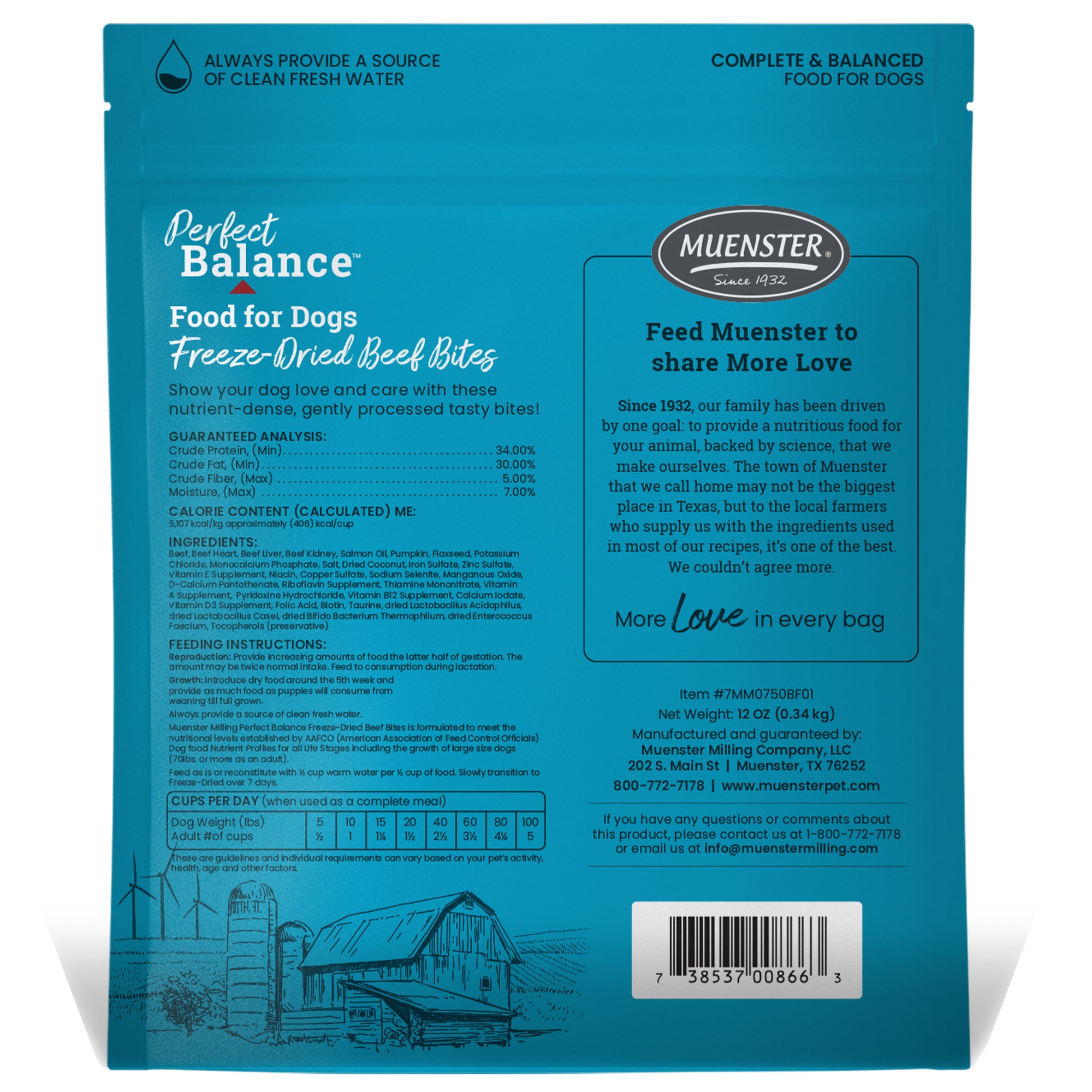 Perfect Balance Freeze-Dried Beef Bites Complete & Balanced Dog Food, Treat and Topper
