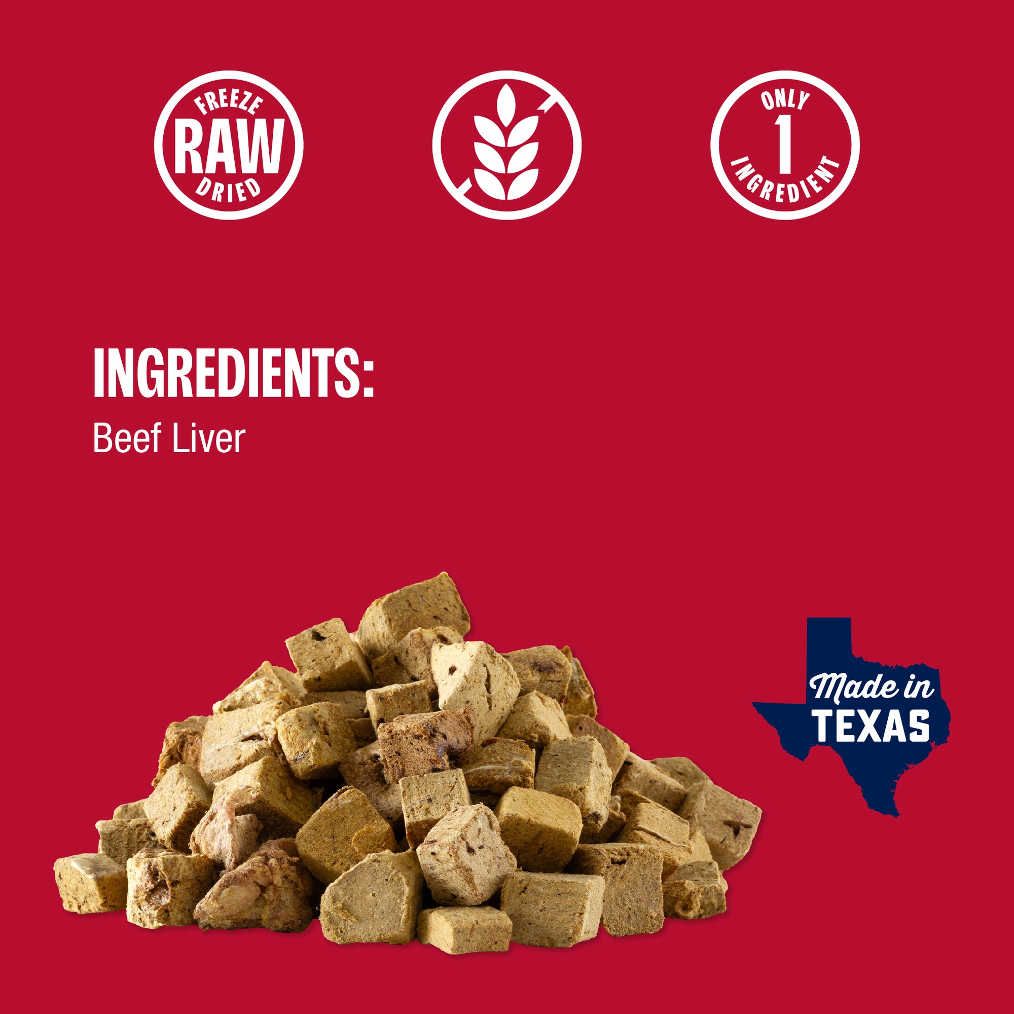 Beef Liver One Ingredient Freeze-Dried Dog Treats, 16 oz bag