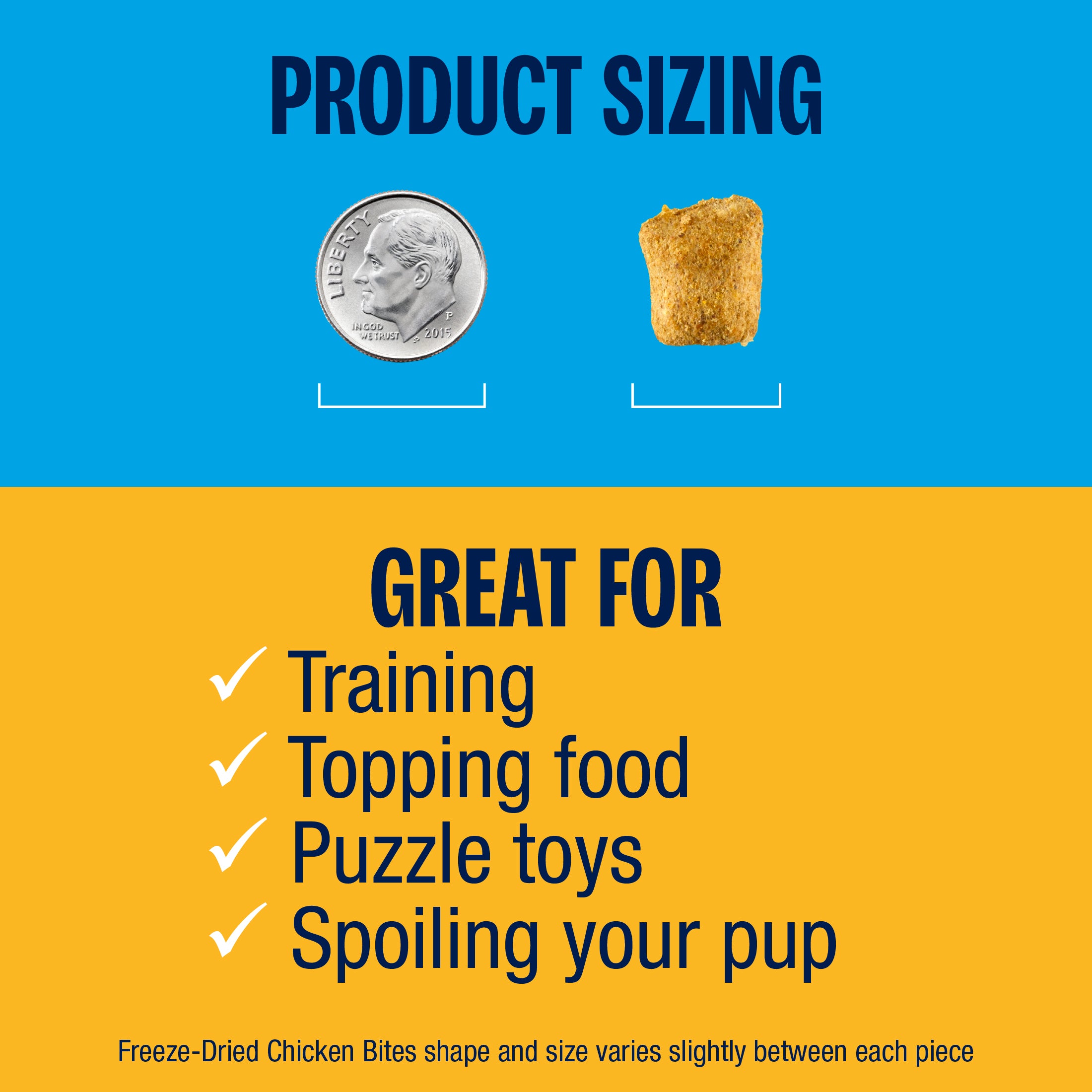 Chicken Bites Freeze-Dried Complete & Balanced Food and Treats for Dogs