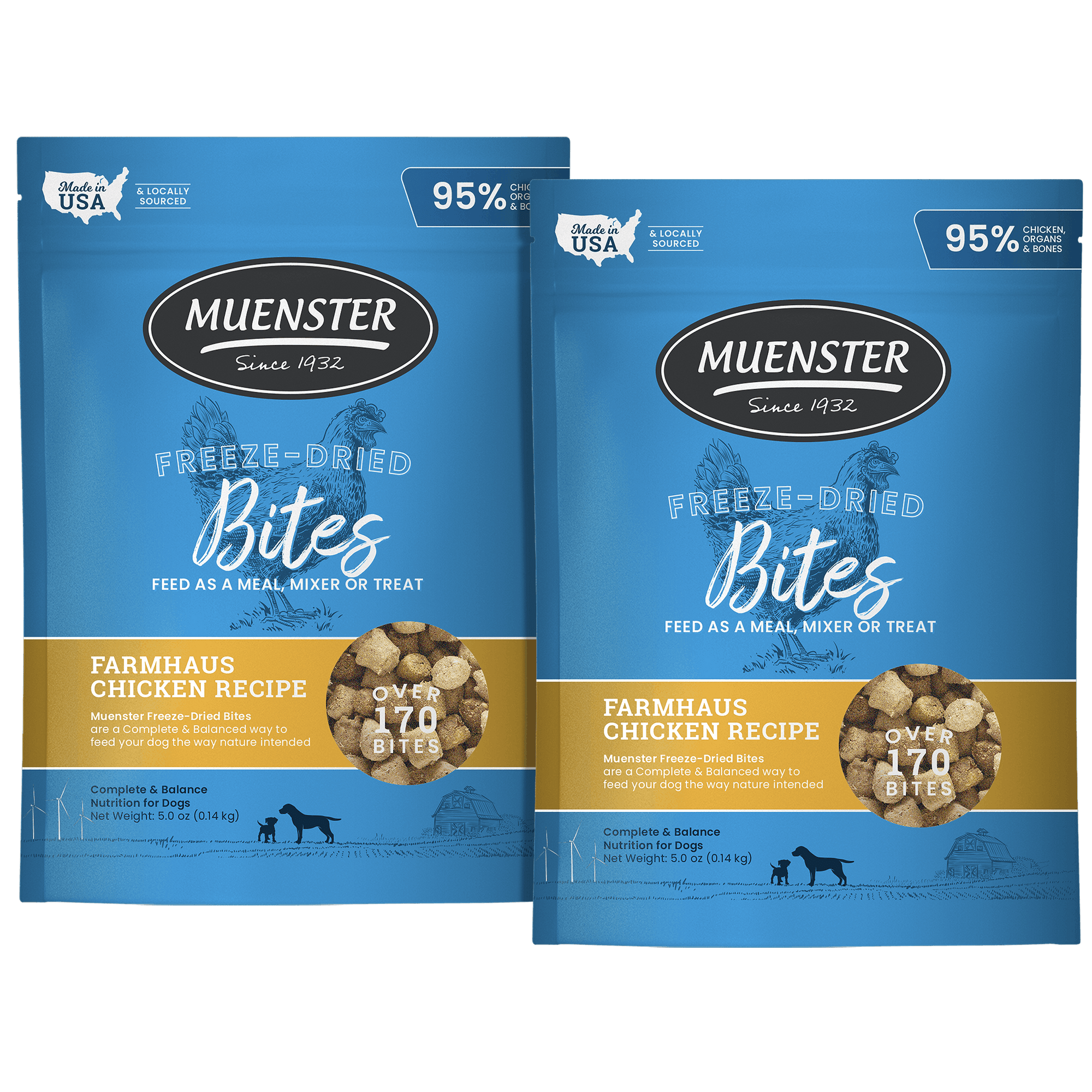 Two bags of Muenster chicken bites 5oz