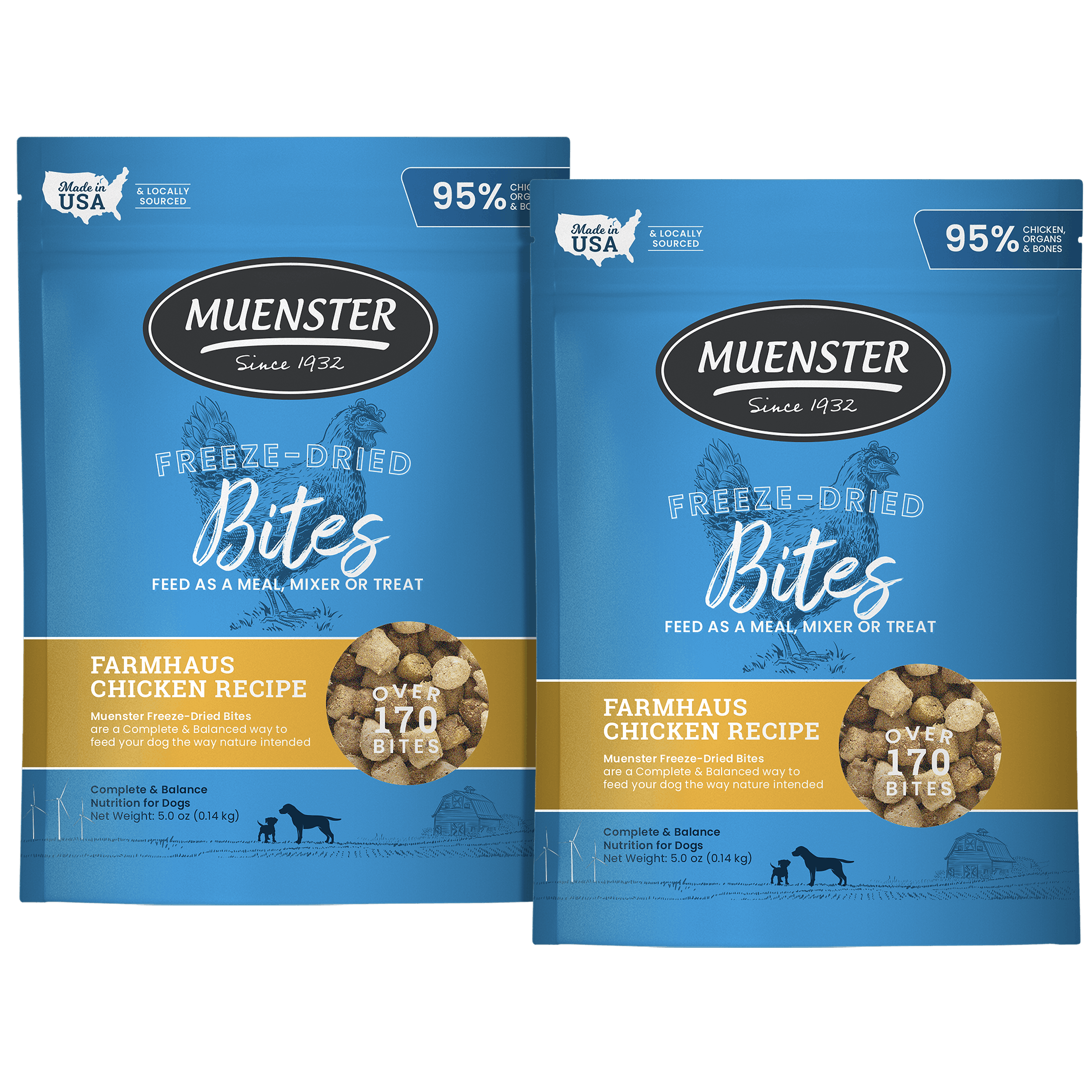 Two bags of Muenster chicken bites 5oz