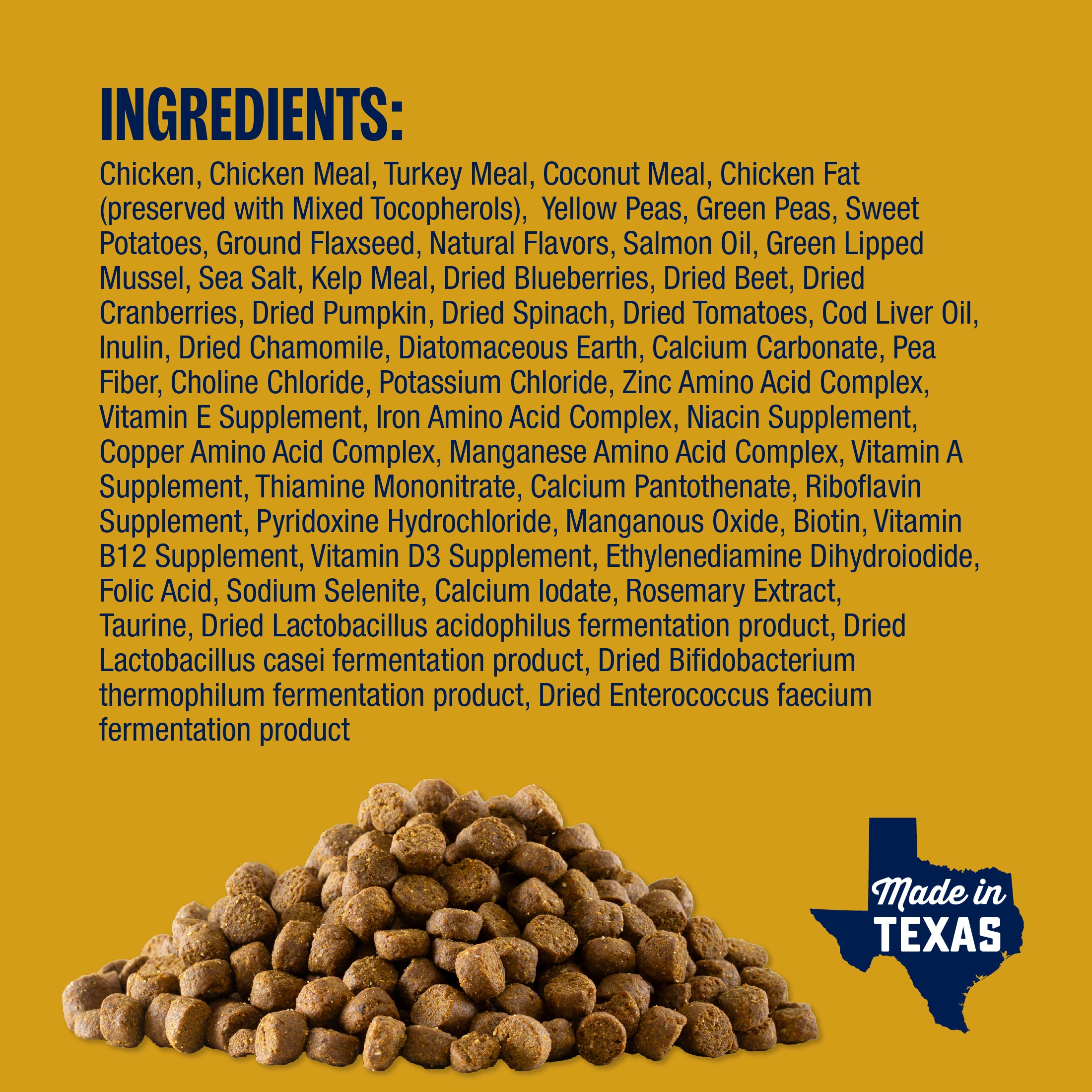 Grain Free Chicken & Turkey Ingredients and kibble image