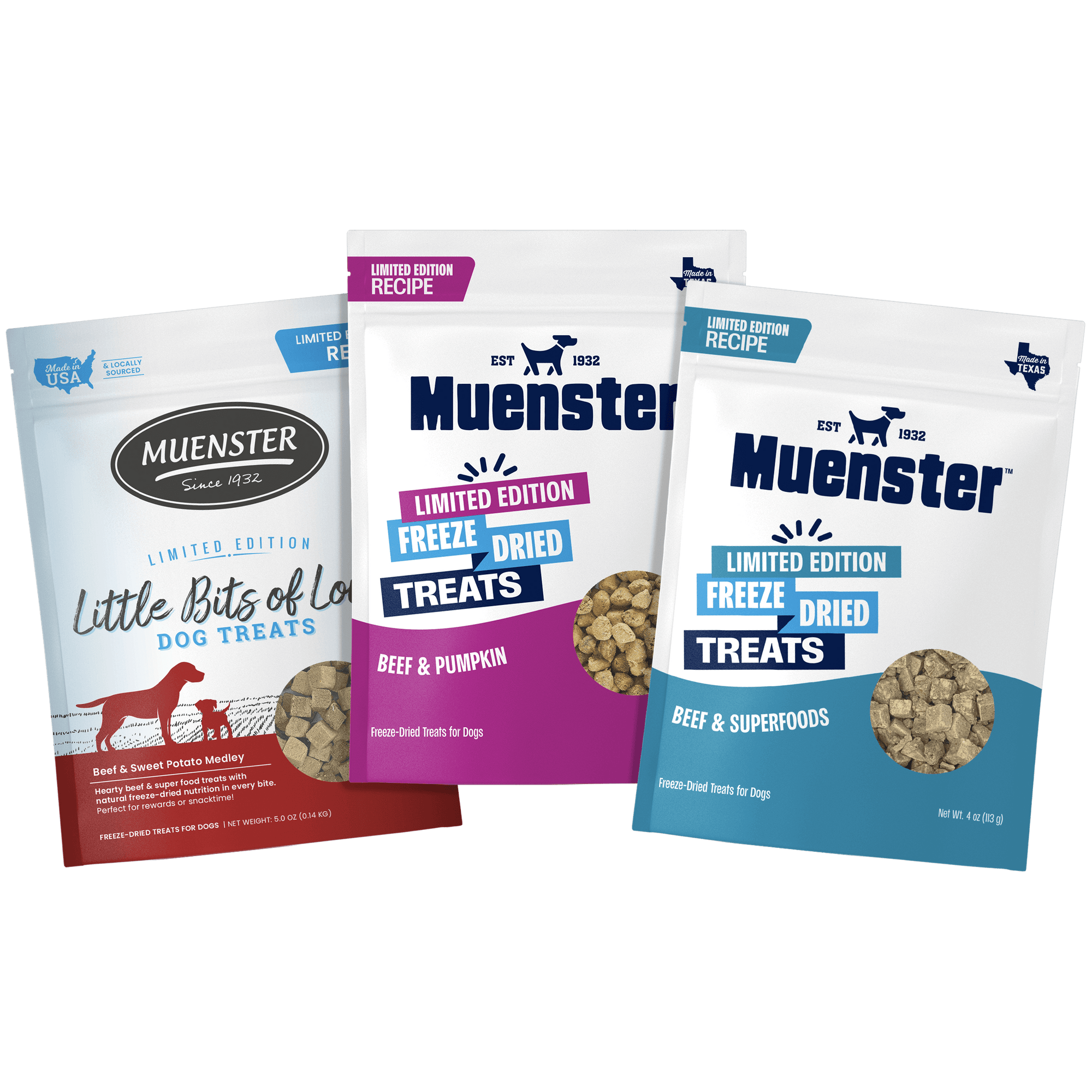 Limited Edition Beef treats for dogs bundle - three bags
