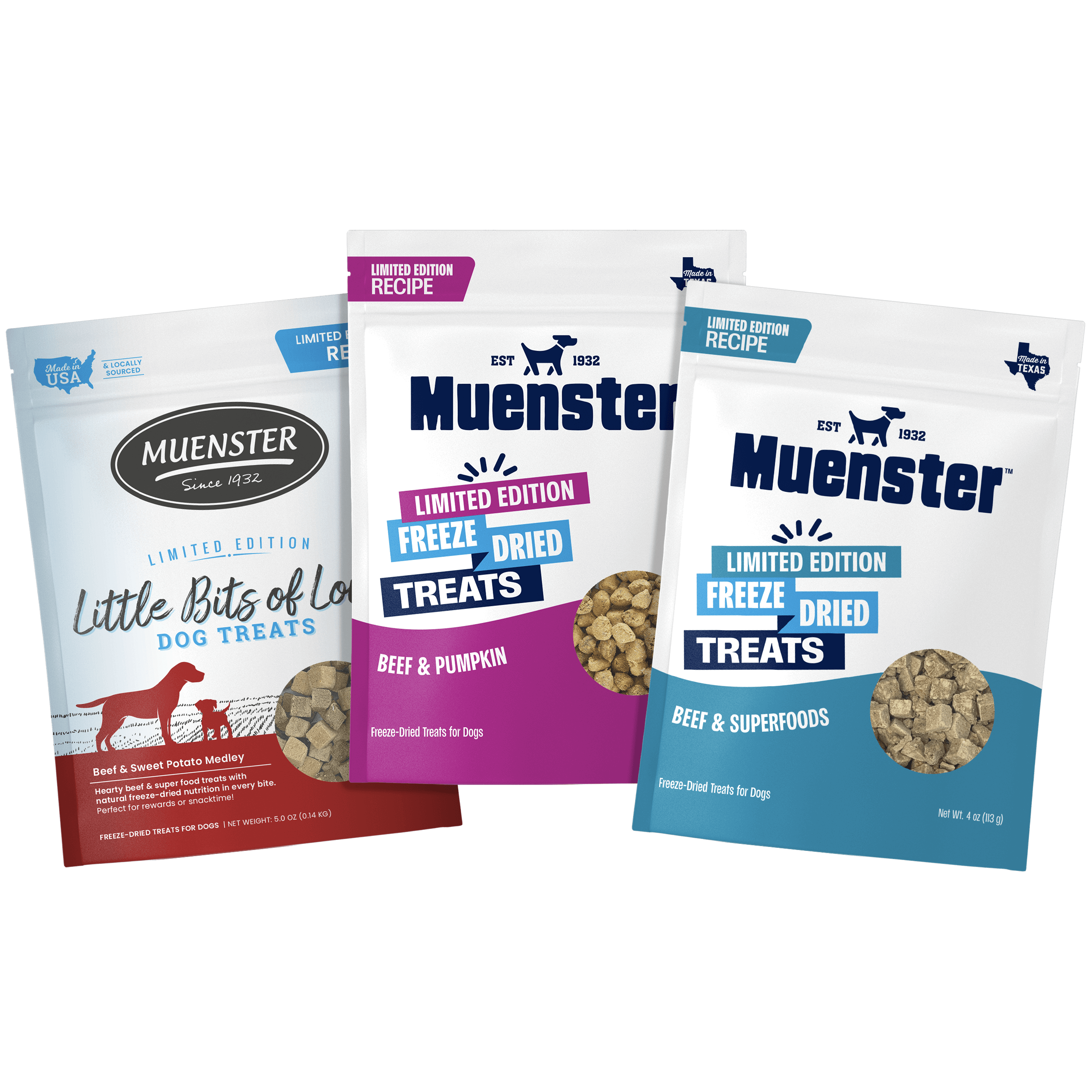 Limited Edition Beef treats for dogs bundle - three bags