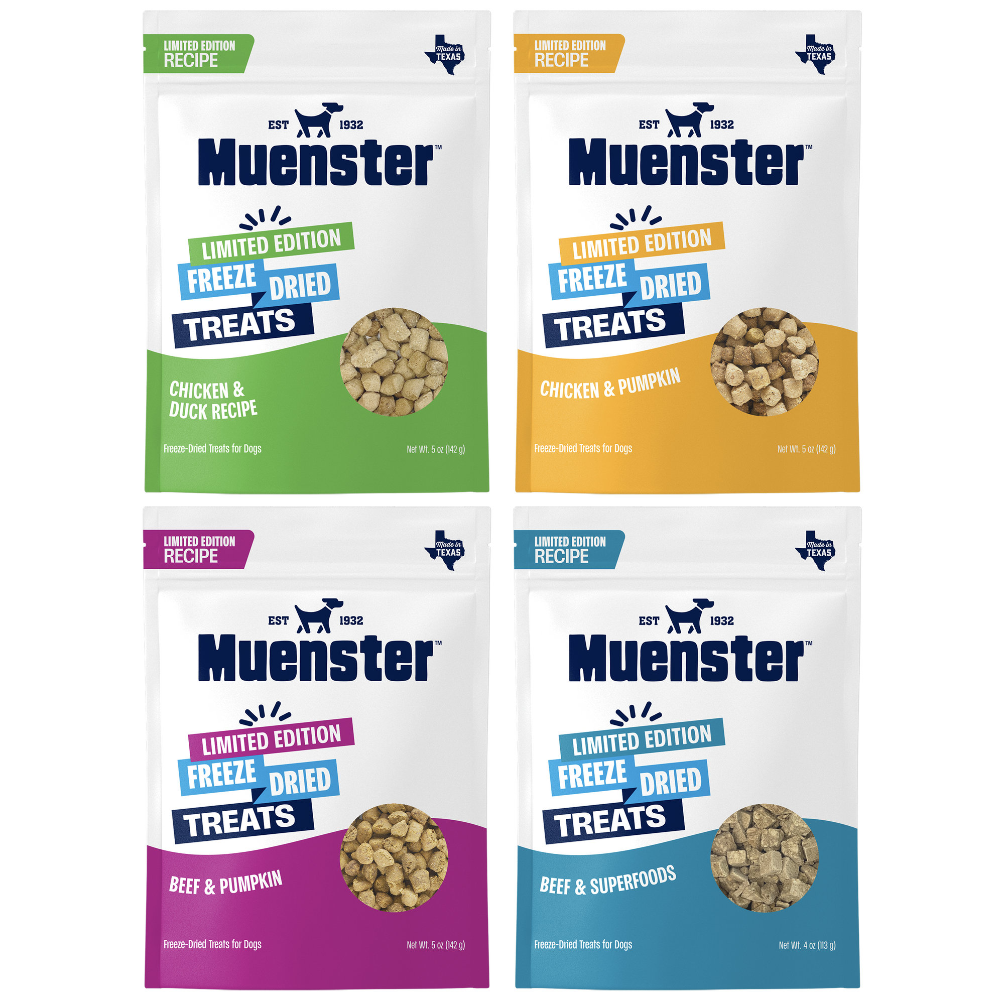 Muenster Limited Edition Dog Treats - pack of 4 bundle