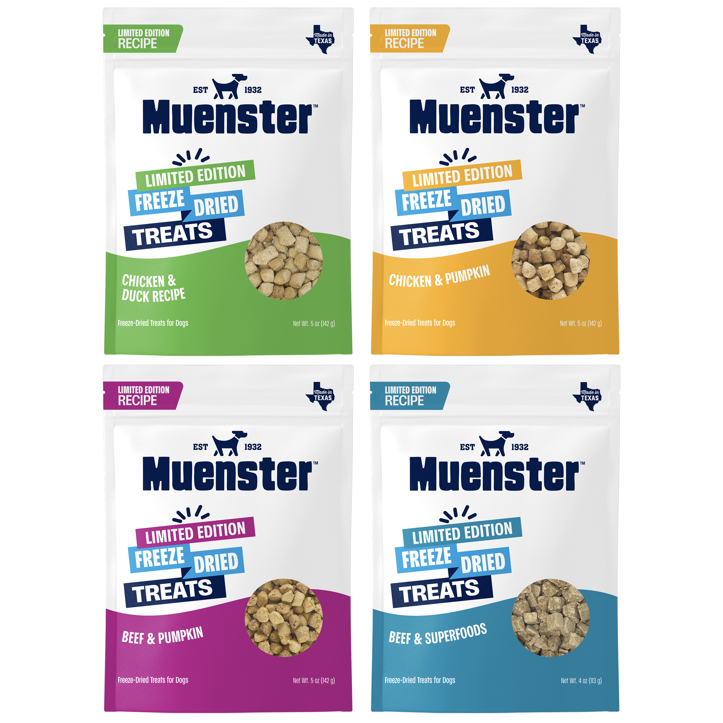 Muenster Limited Edition Dog Treats - pack of 4 bundle