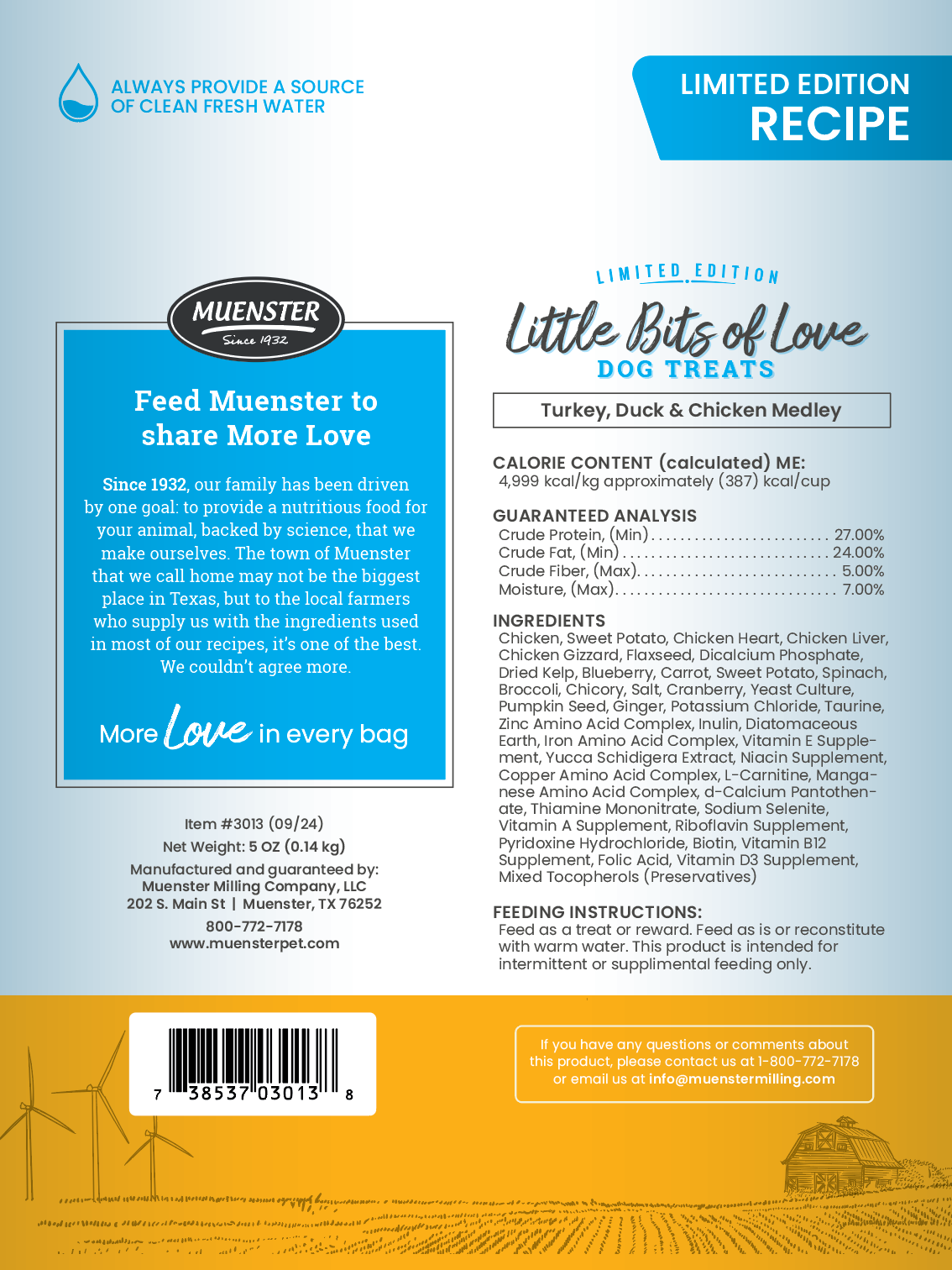 Muenster (Freeze-Dried) Limited Edition Little Bits of Love - Chicken & Sweet Potato Medley