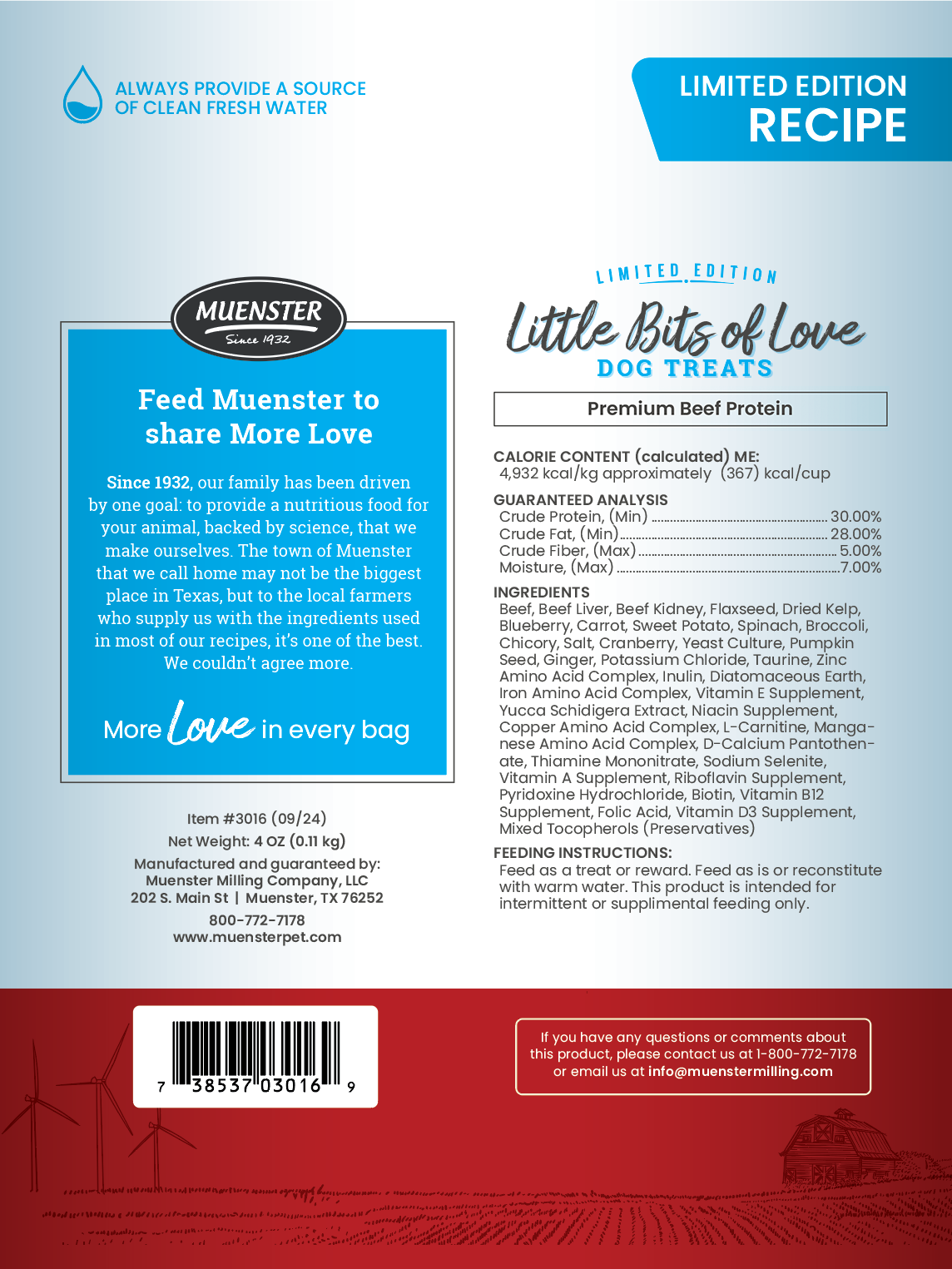 Limited Edition Freeze-Dried Little Bits of Love - Premium Beef Dog Treats