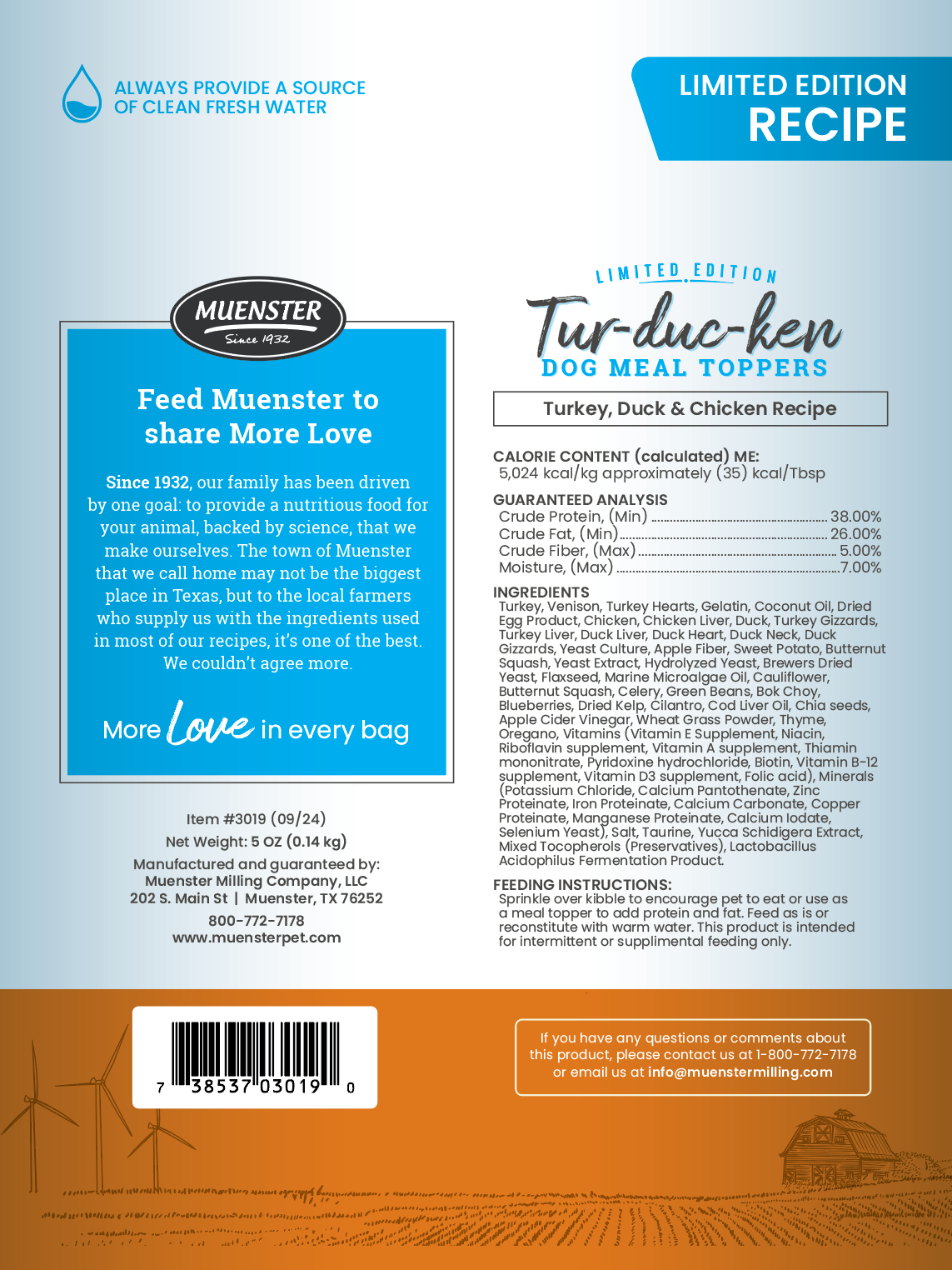 Limited Edition Freeze-Dried Tur-duc-ken Dog Meal Topper