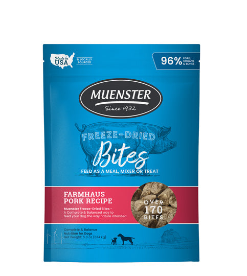 Muenster Freeze-Dried Pork Bites 5 oz - meal, treat or topper