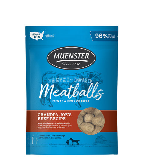 Muenster Freeze-Dried Beef Meatball treats for dogs