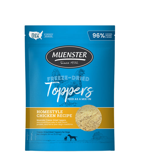 Muenster Freeze-Dried Chicken Toppers - meal mix-in for dogs