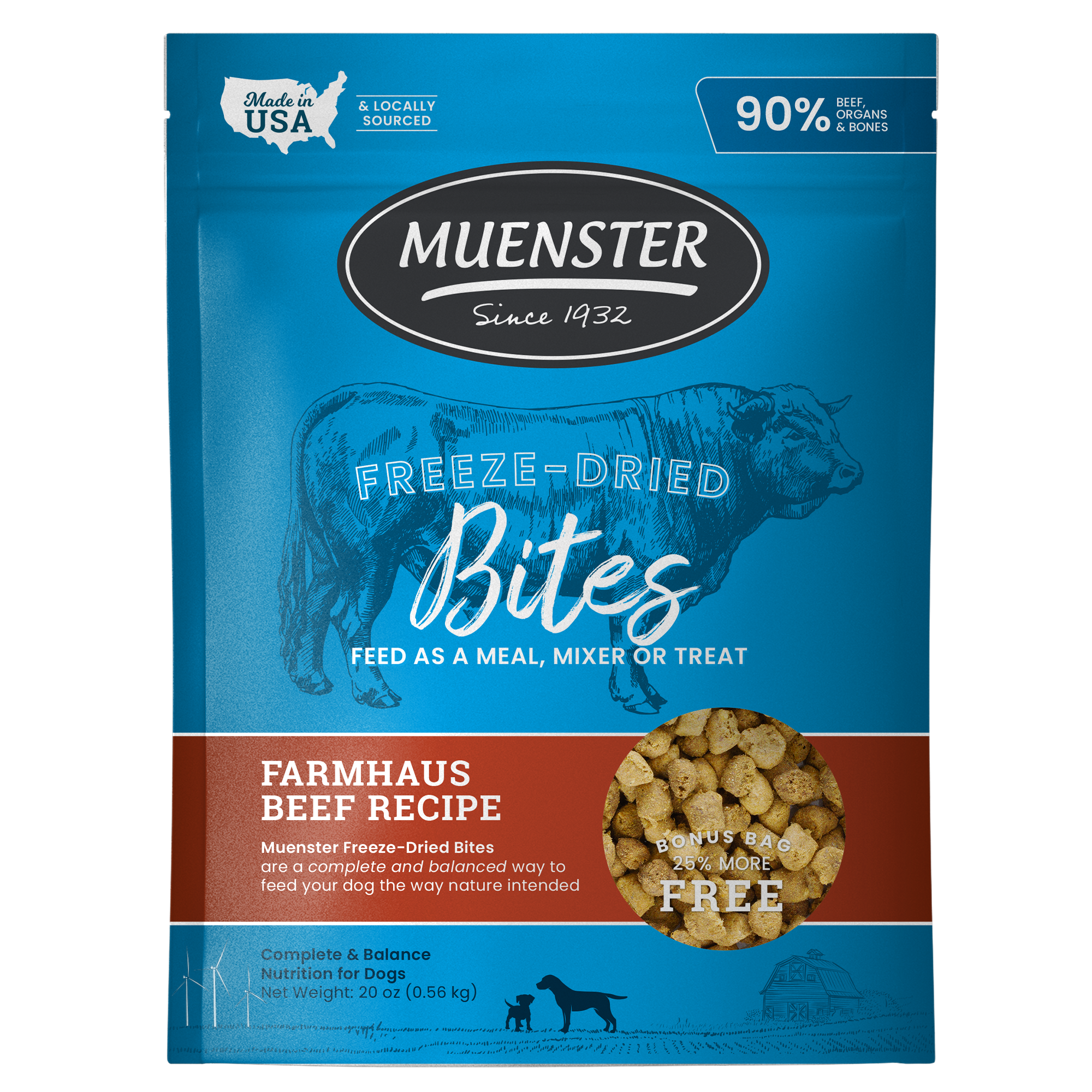 Muenster Freeze-Dried Beef Bites Complete & Balanced
