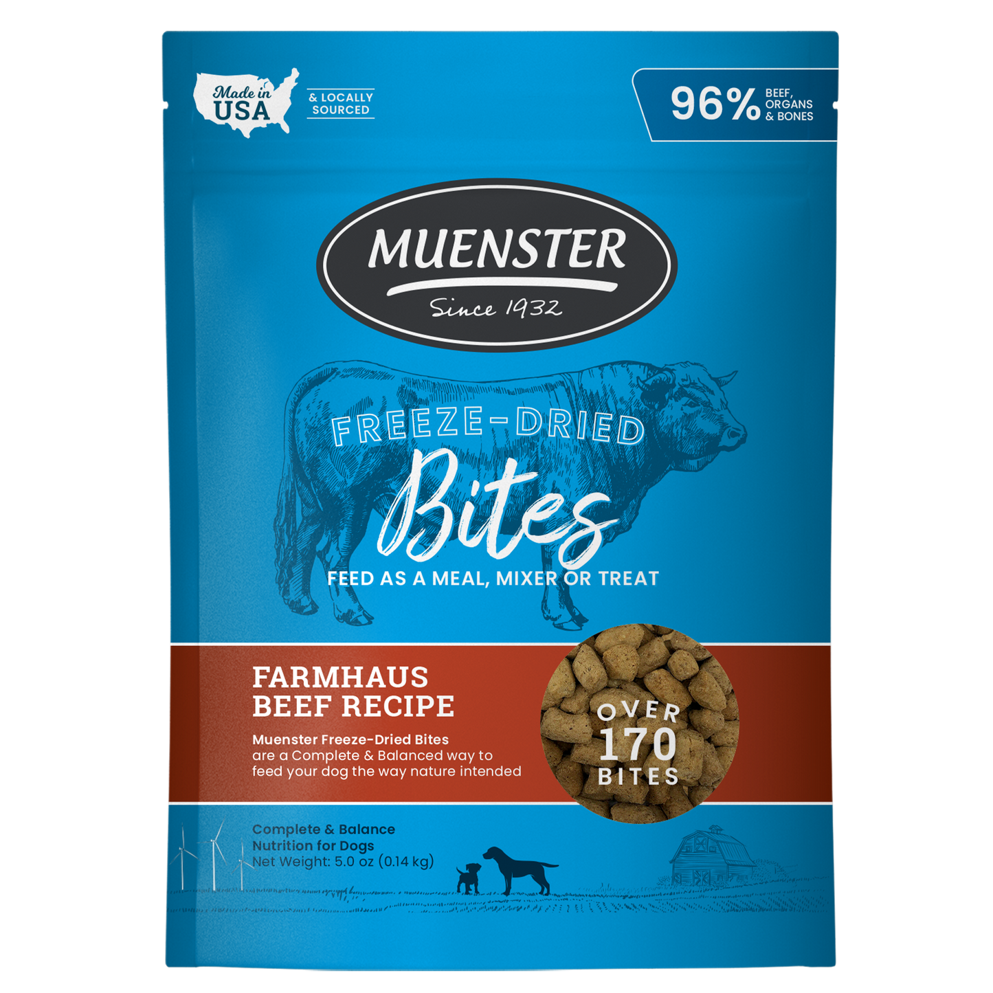 Freeze-Dried Beef Bites Complete & Balanced Food and Treats for Dogs