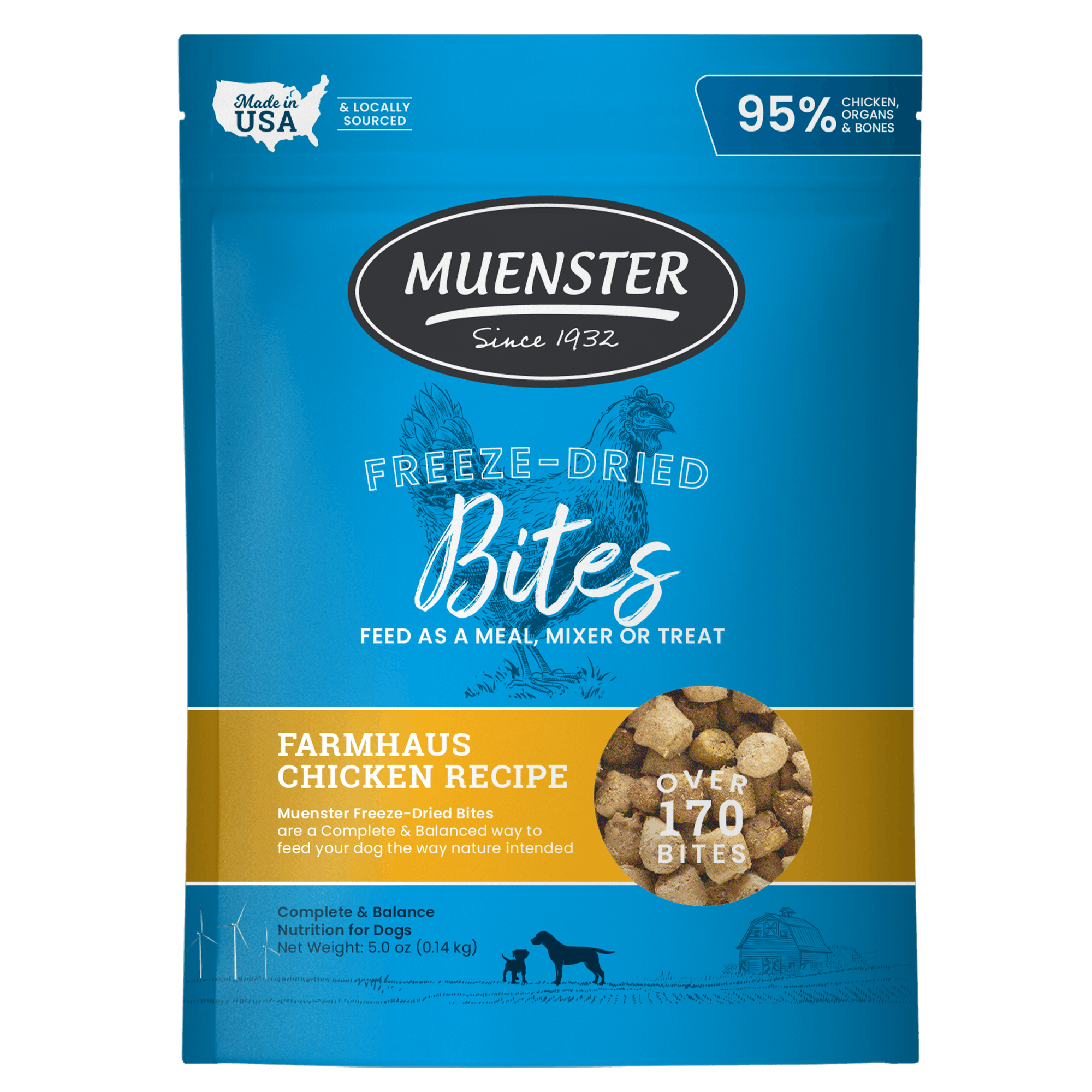 Muenster Freeze-Dried Bites Farmhaus Chicken Recipe packaging