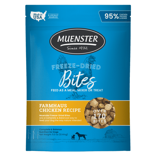 Muenster Freeze-Dried Bites Farmhaus Chicken Recipe packaging
