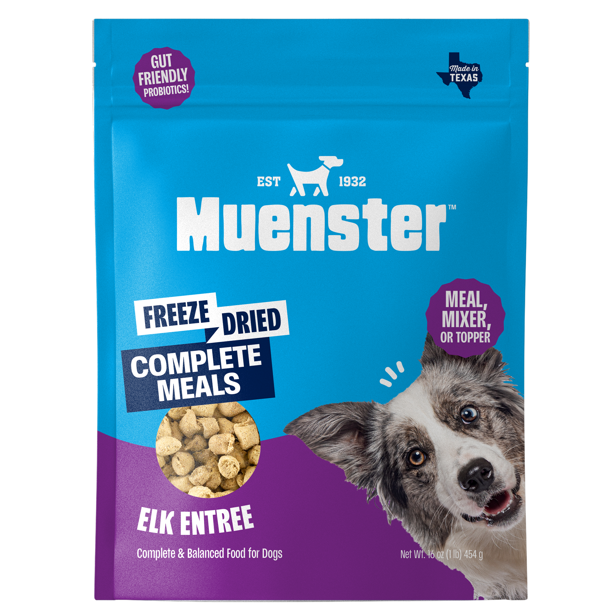 Elk Bites Freeze-Dried Complete & Balanced Food and Treats for Dogs, All Life Stages