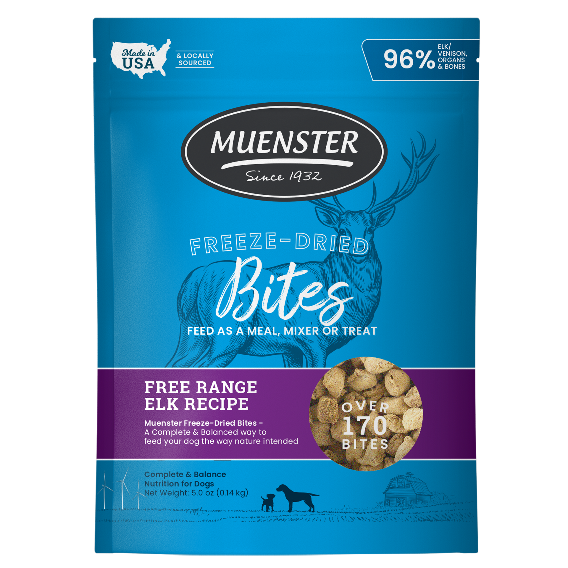 Freeze-Dried Elk Bites for Dogs | Muenster Pet