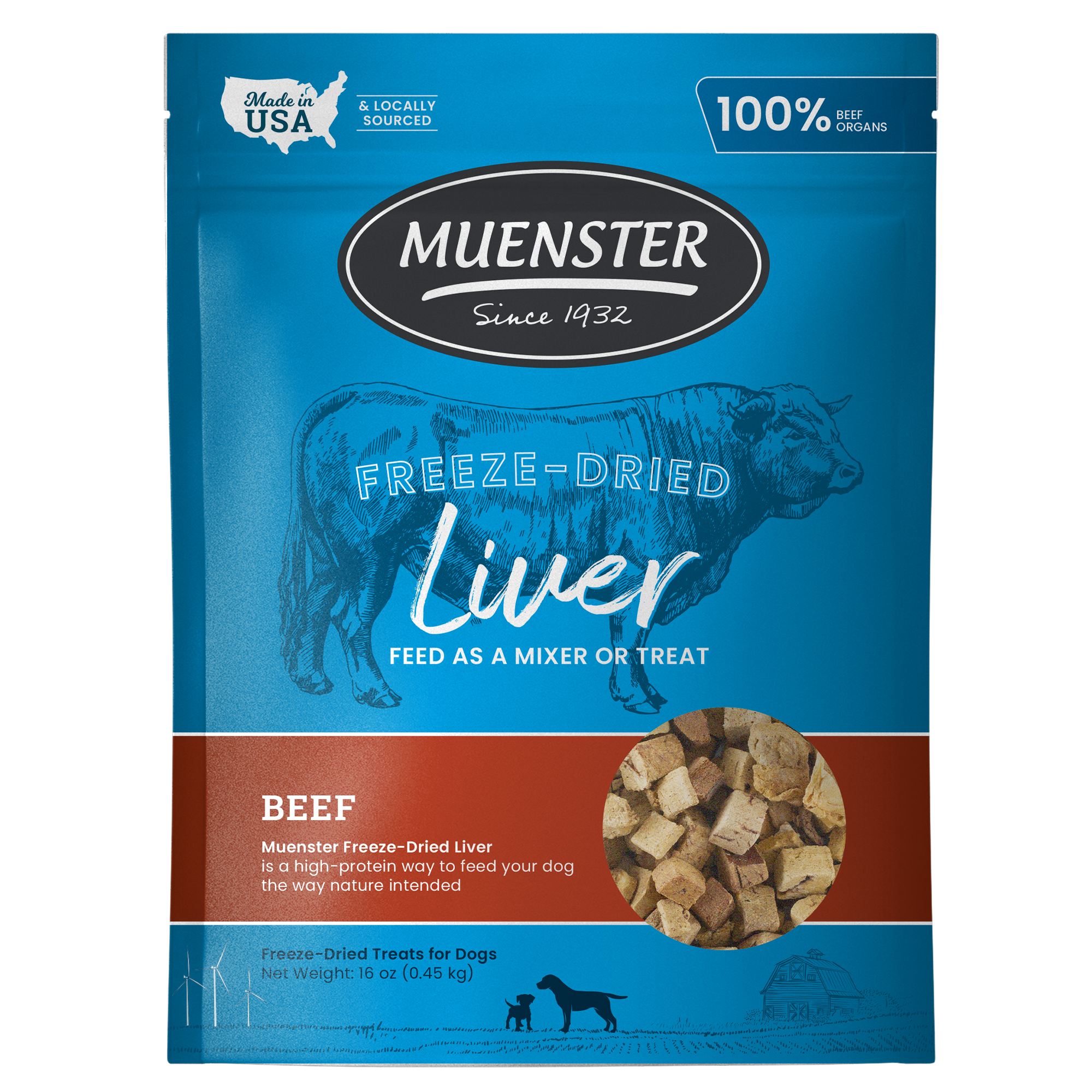 Muenster Freeze-Dried Single Ingredient Treats Beef Liver