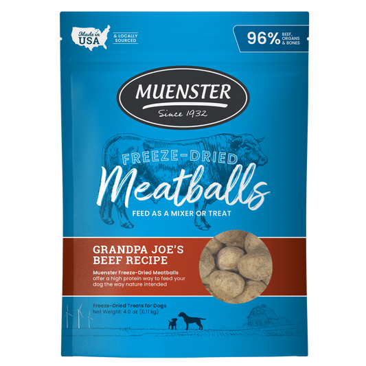 Muenster Freeze Dried Beef Meatballs for Dogs