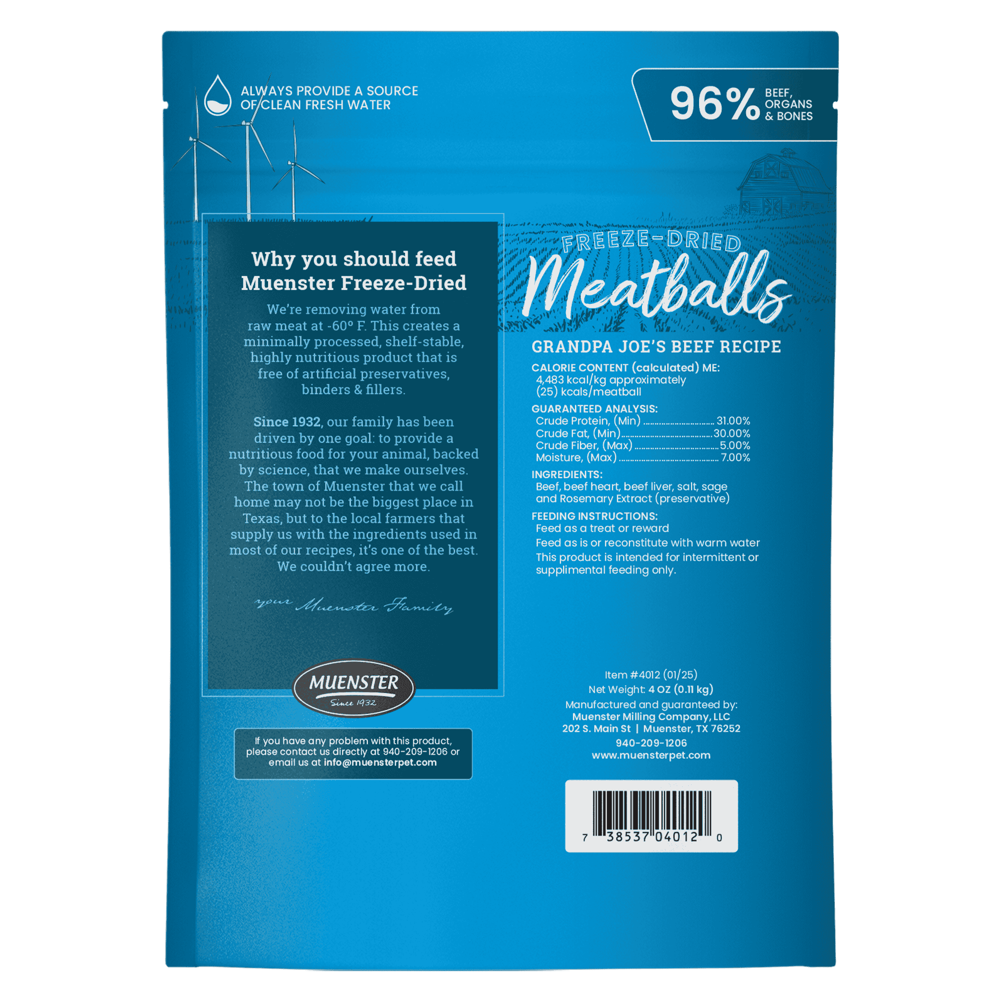 Muenster Freeze-Dried Meatballs Grandpa Joe's Recipe