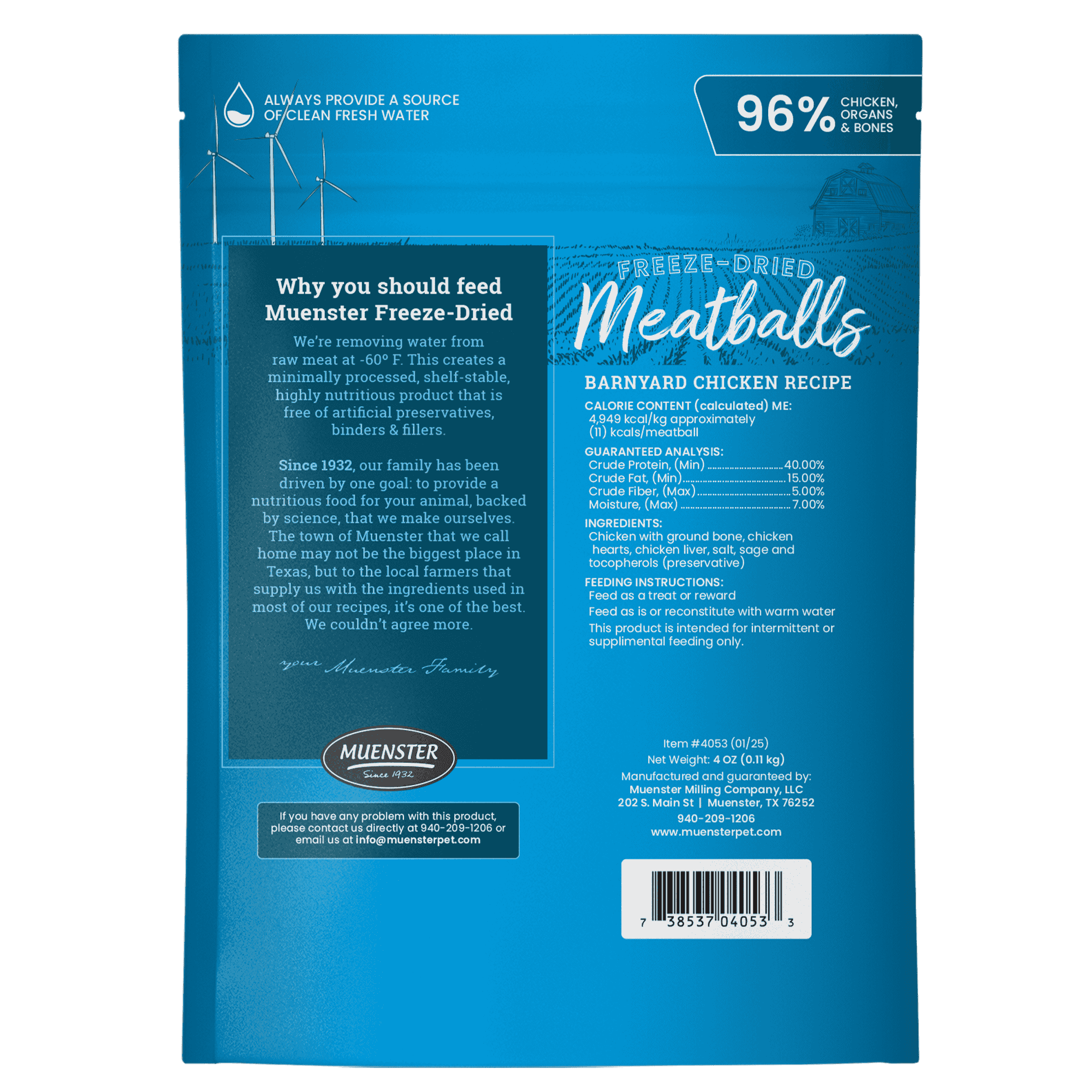 Muenster Pet Freeze Dried Meatballs Chicken