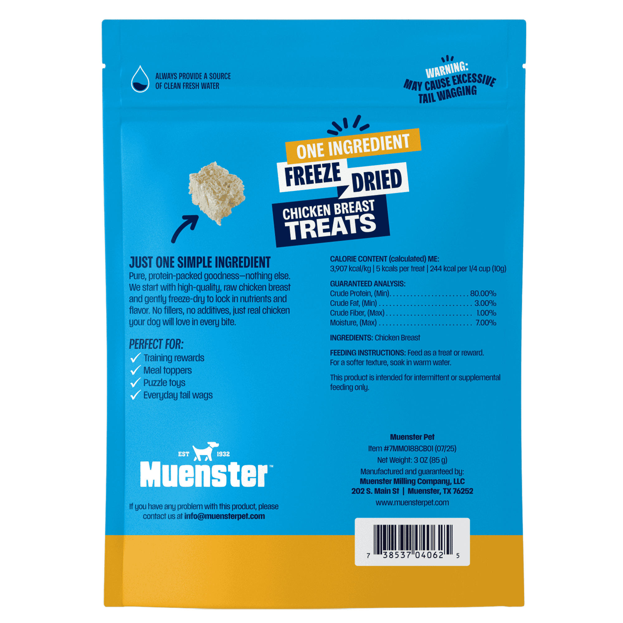 Muenster Freeze Dried dog treats one ingredient salmon