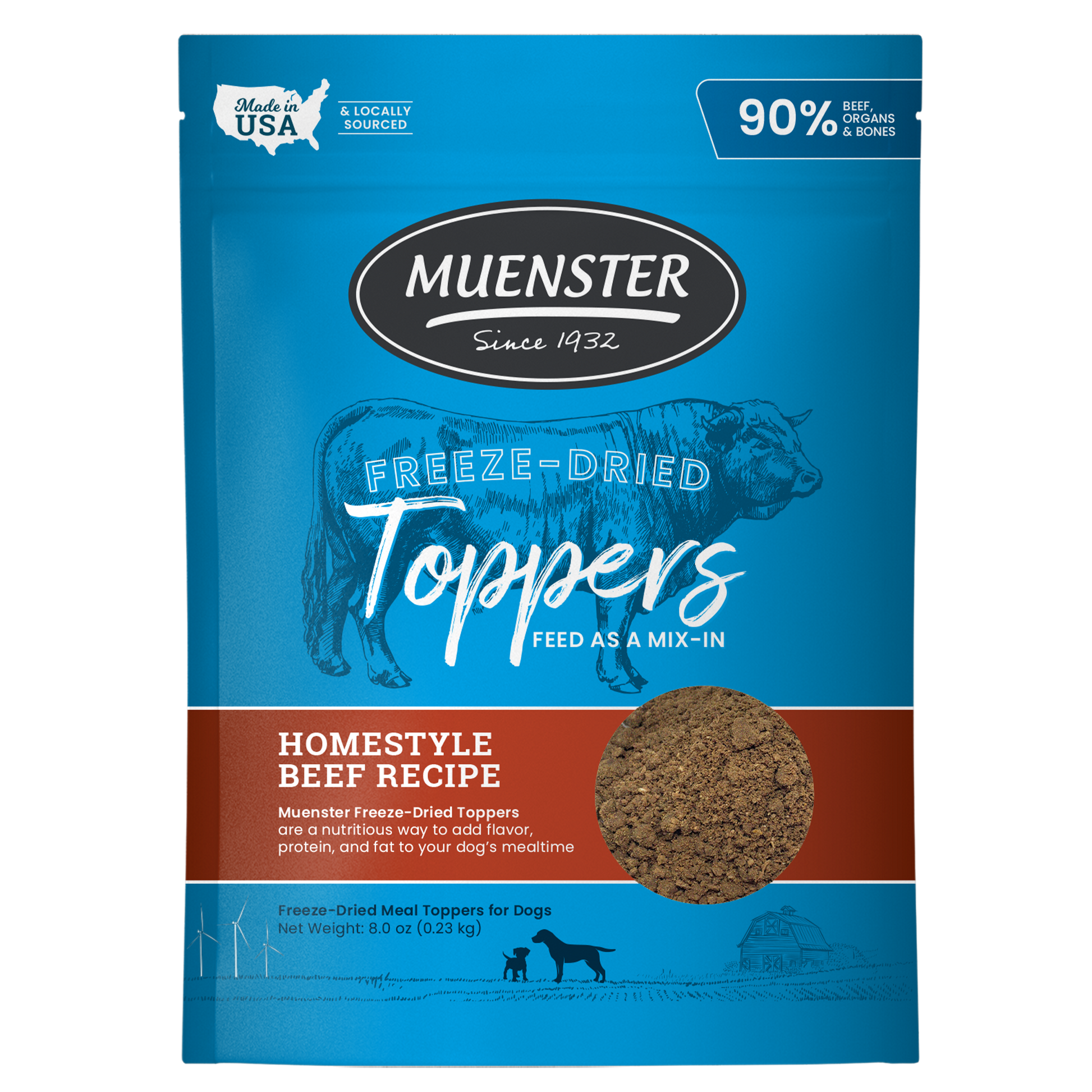 Muenster Freeze Dried Beef Topper & Food Mix in for dogs