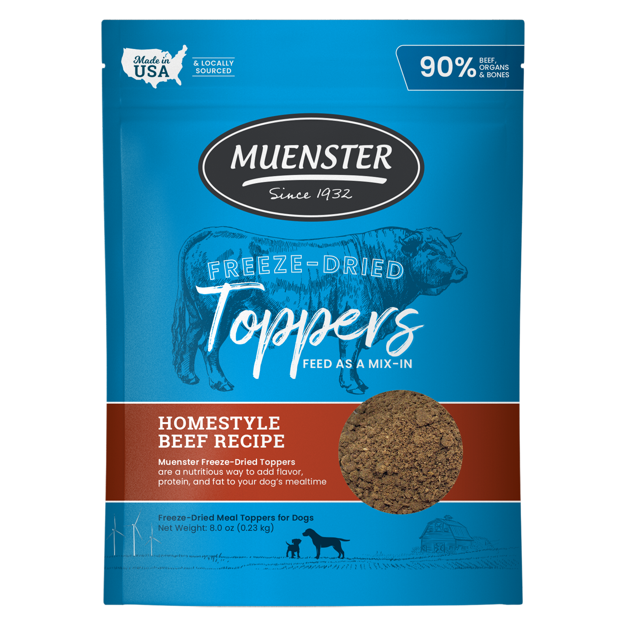 Muenster Freeze Dried Beef Topper & Food Mix in for dogs