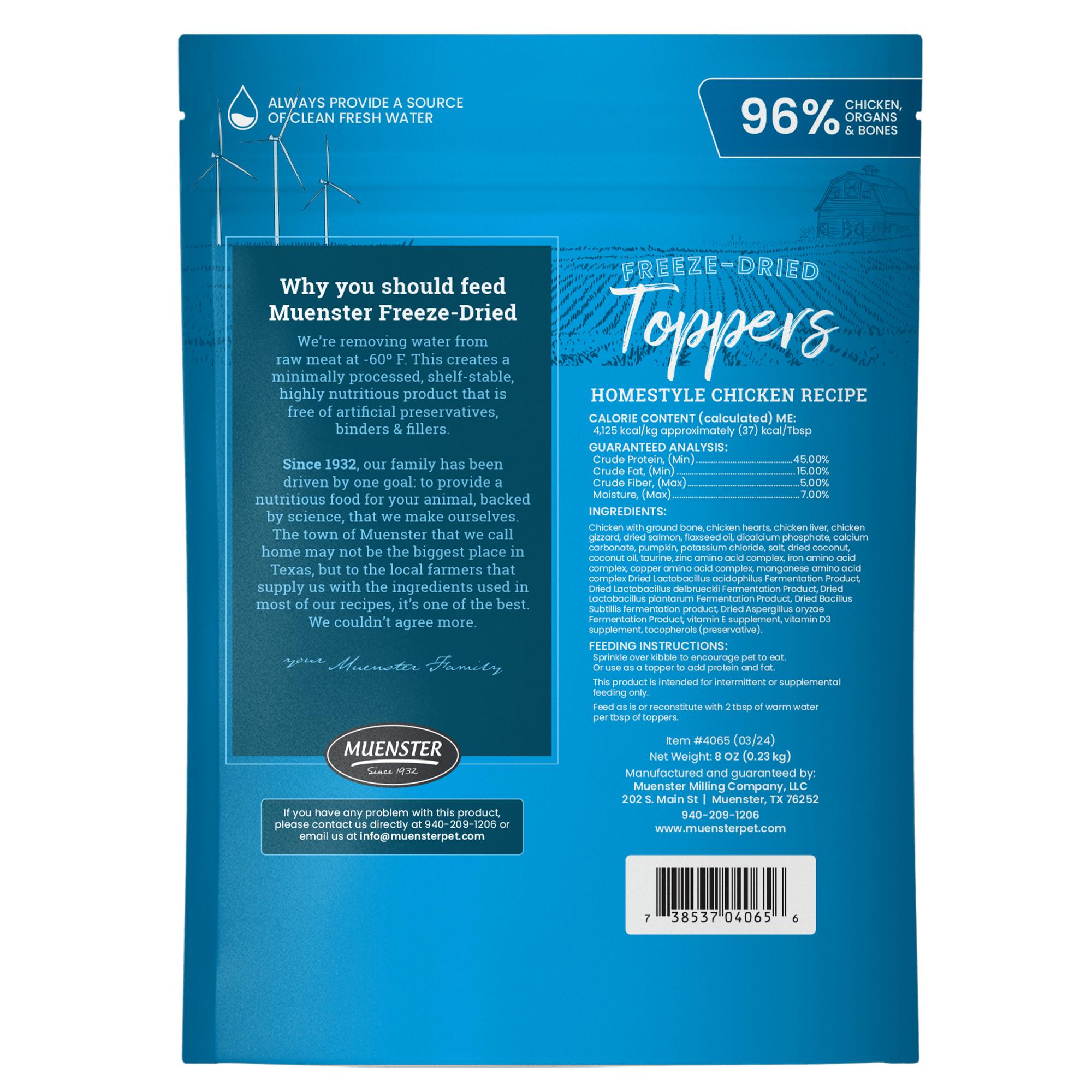 Muenster Freeze-Dried Toppers Homestyle Chicken Recipe