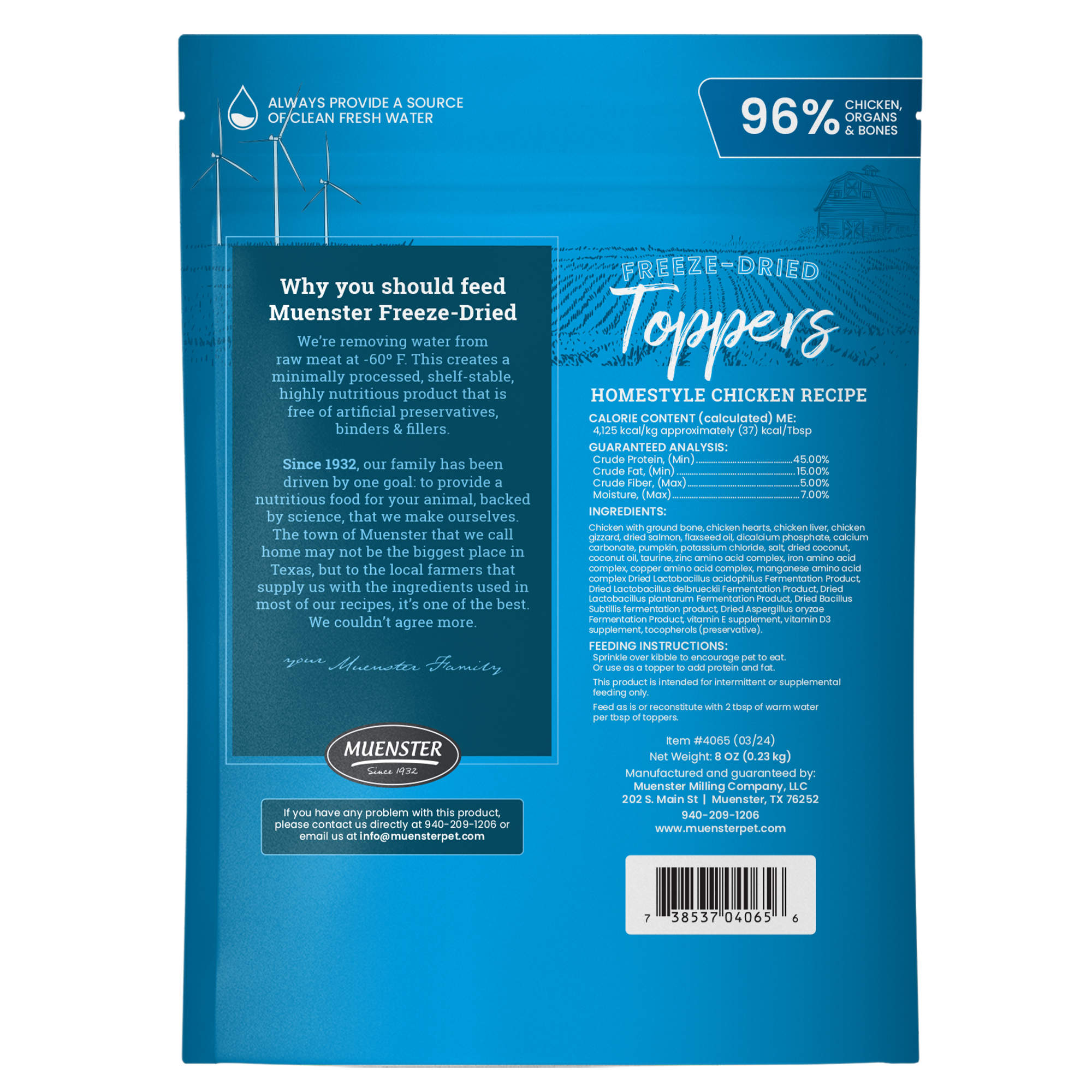 Freeze-Dried Meal Toppers Homestyle Chicken Recipe for Dogs