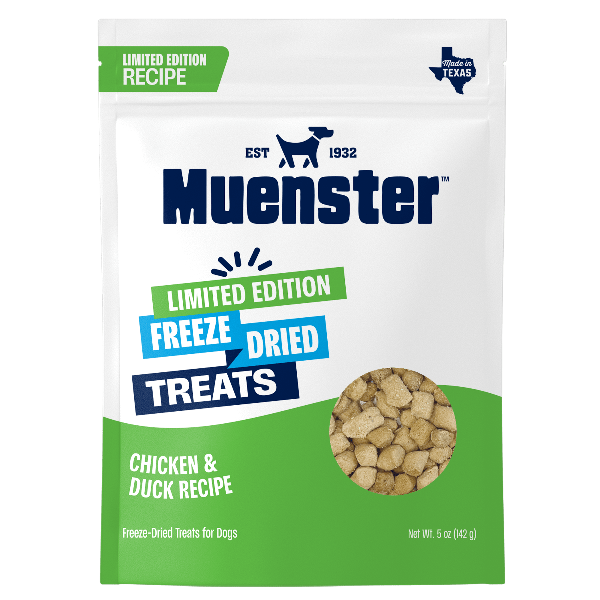 Muenster freeze-dried chicken and duck treats for dogs