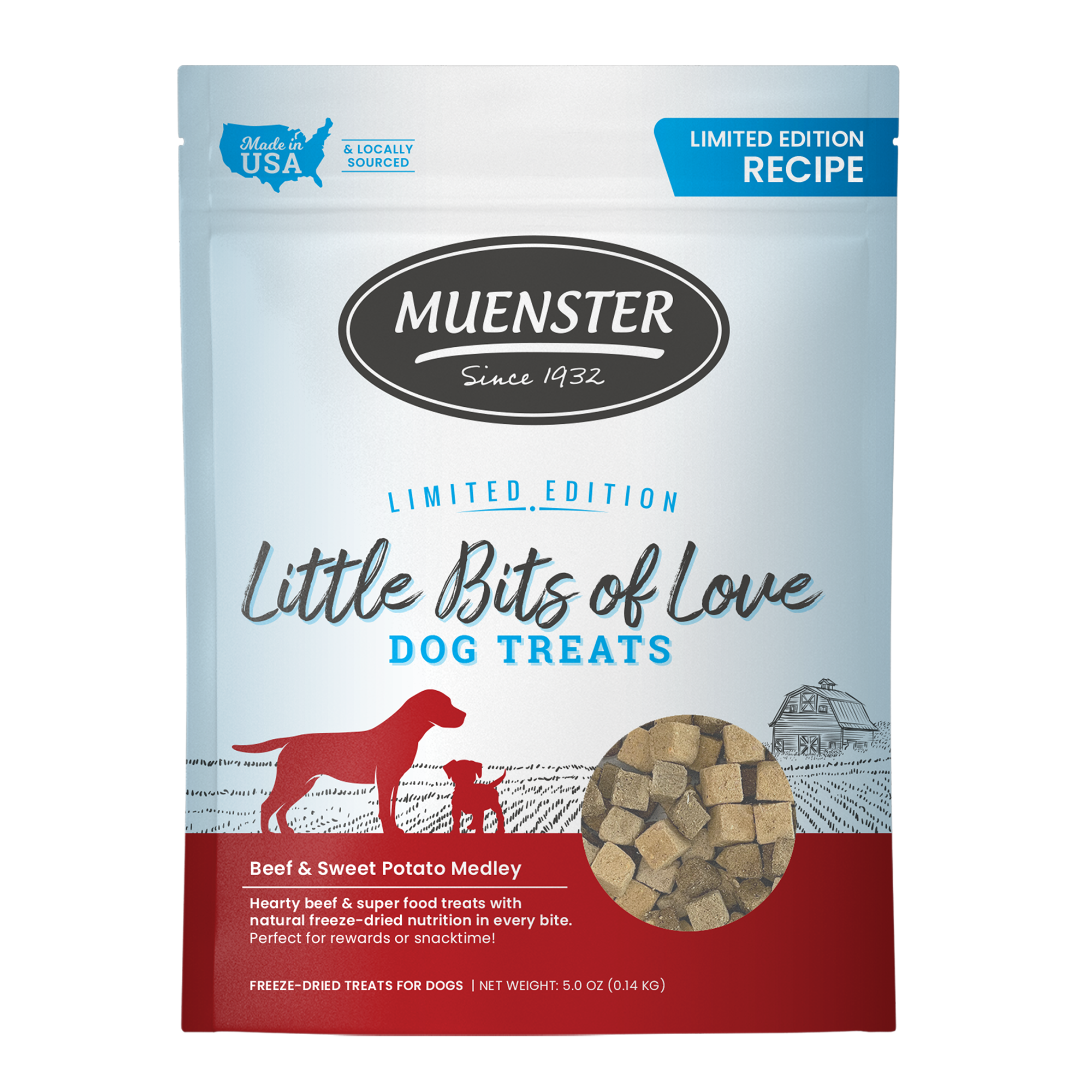 Limited Edition Freeze-Dried Little Bits of Love - Beef & Sweet Potato Medley Dog Treats