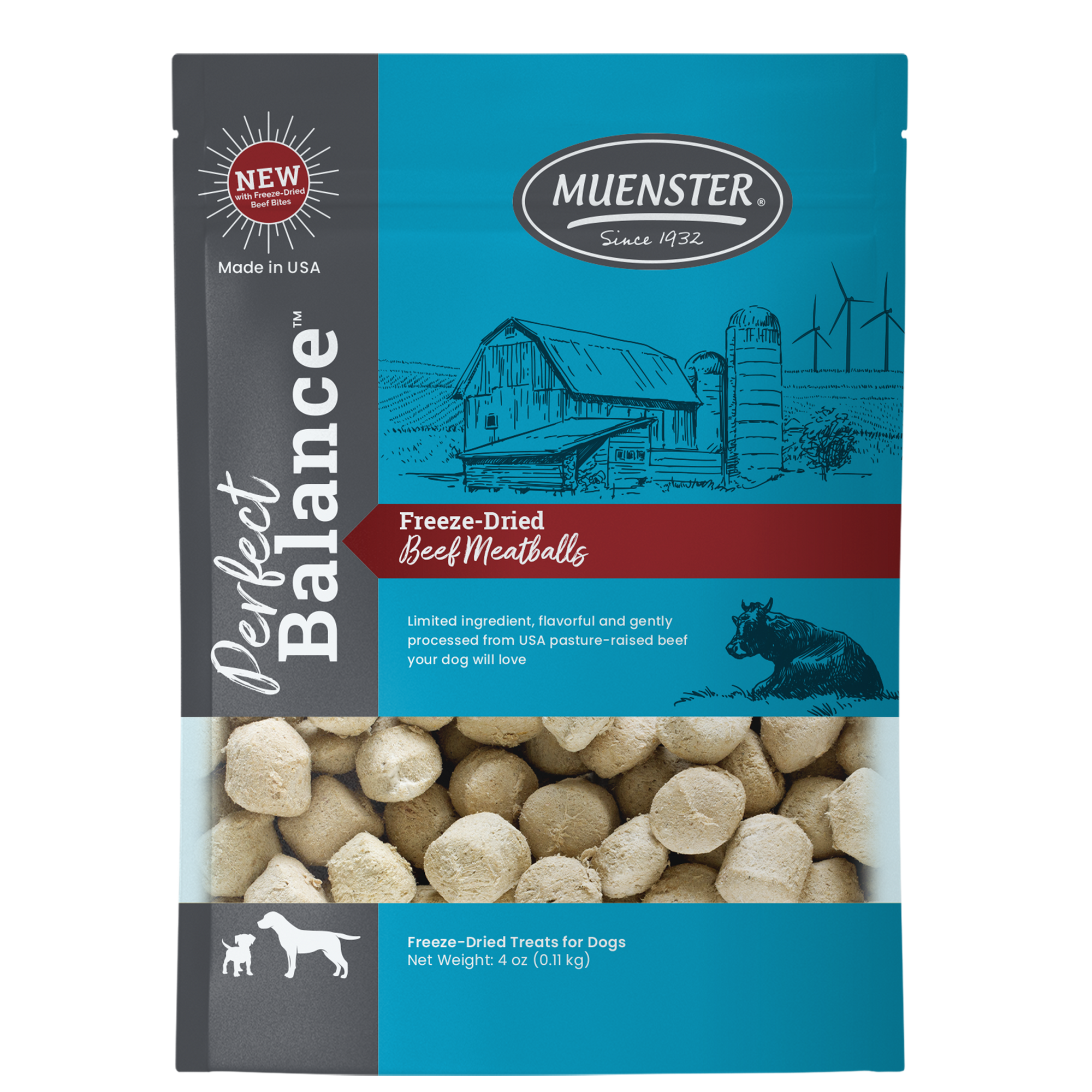 Perfect Balance Freeze-Dried Beef Meatballs Dog Treat and Topper