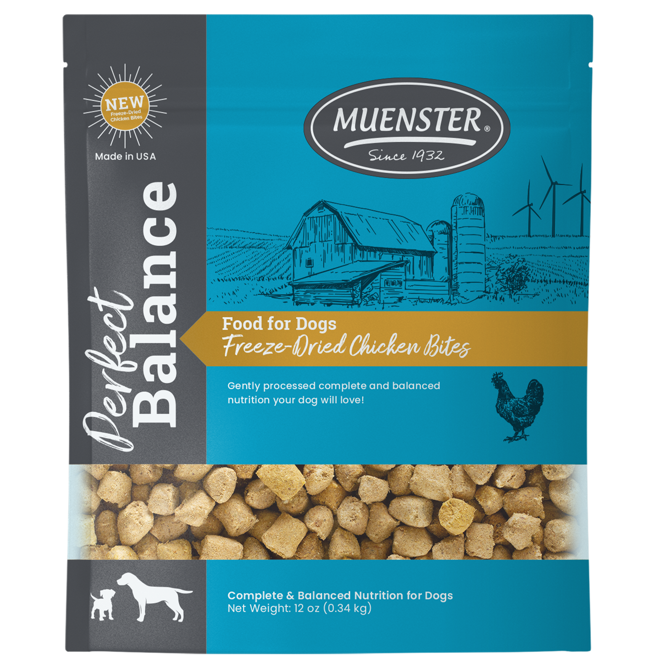 Muenster Perfect Balance Freeze Dried Chicken Bites 12oz bag