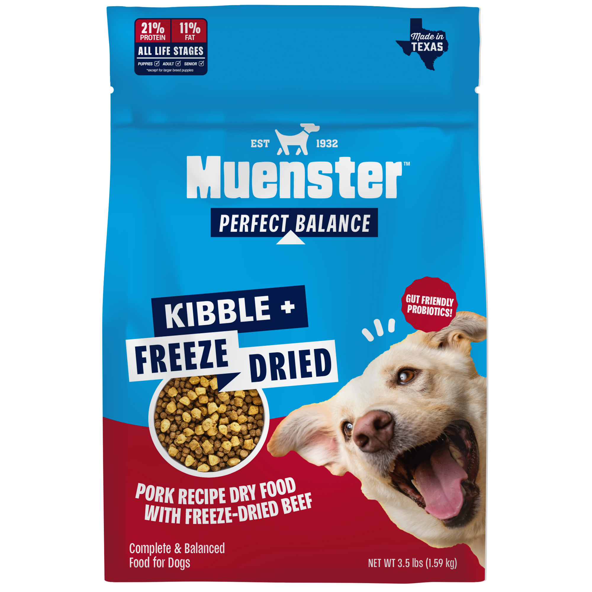 Muenster Pork Dog food with freeze dried beef